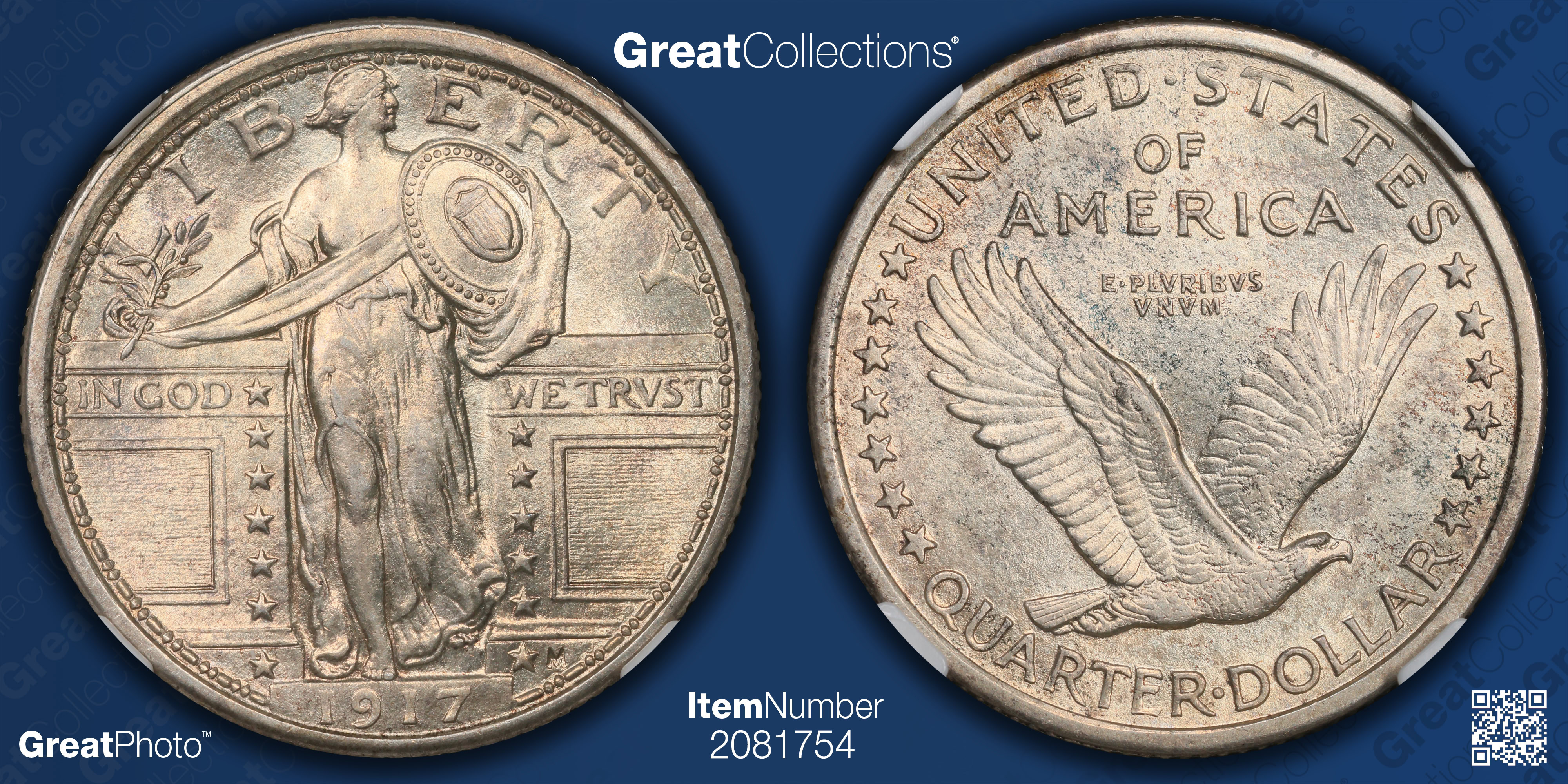 1917 Standing Liberty Quarter Type 1 NGC MS-62 (Item 2081754