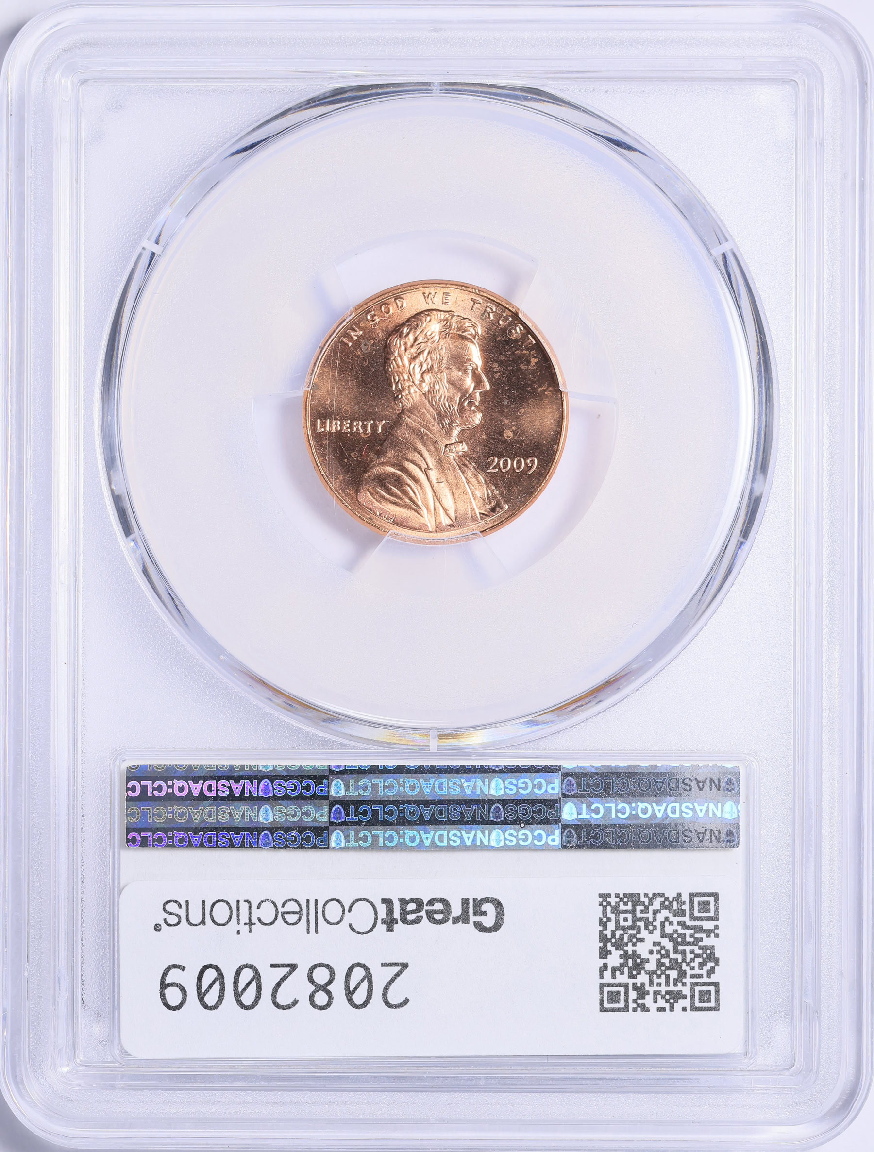2009 Lincoln Cent Formative Years Doubled Die Reverse PCGS MS-65