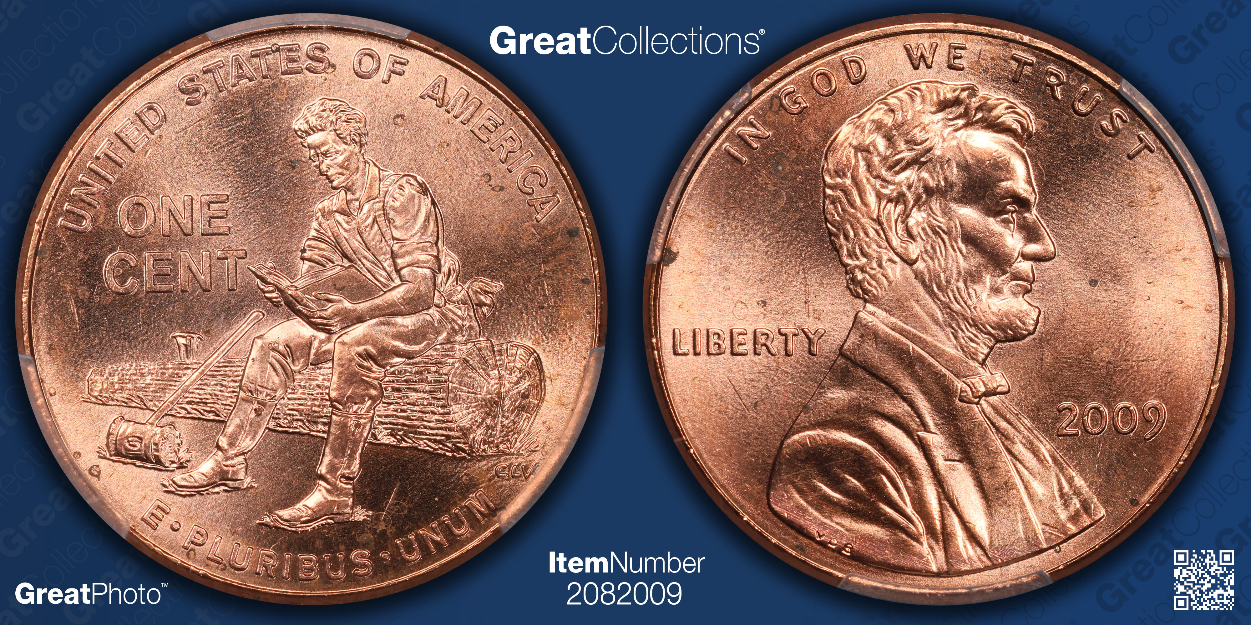 2009 Lincoln Cent Formative Years Doubled Die Reverse PCGS MS-65