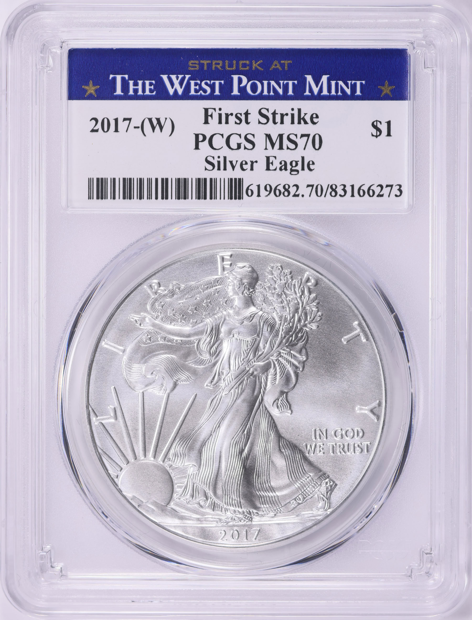 最高鑑定】2017年 アメリカ 銀貨 PCGS MS70 FirstStrike イーグル 1