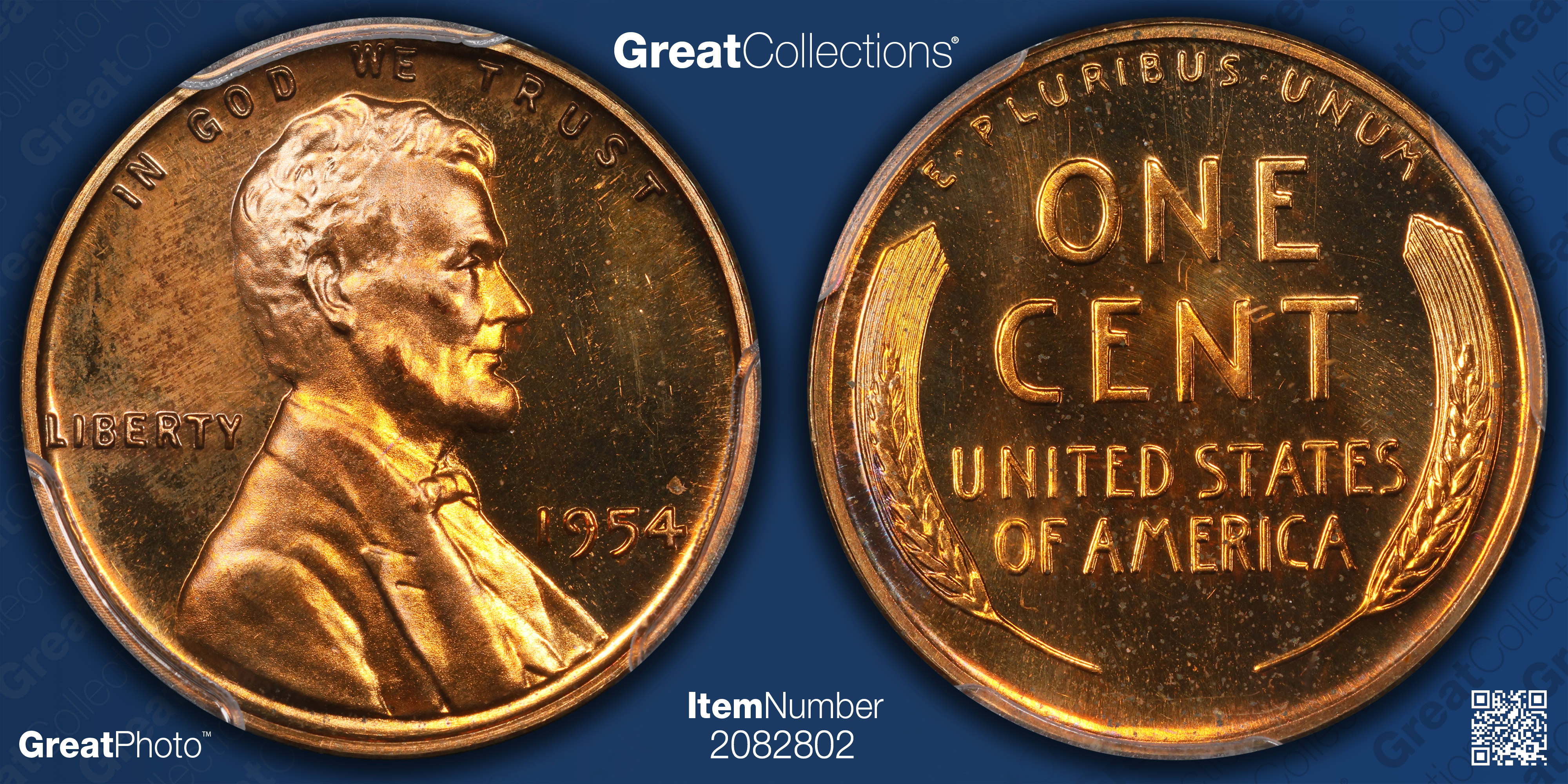 1954 Lincoln Cent PCGS Proof-66 RD CAMEO (Item 2082802 ...