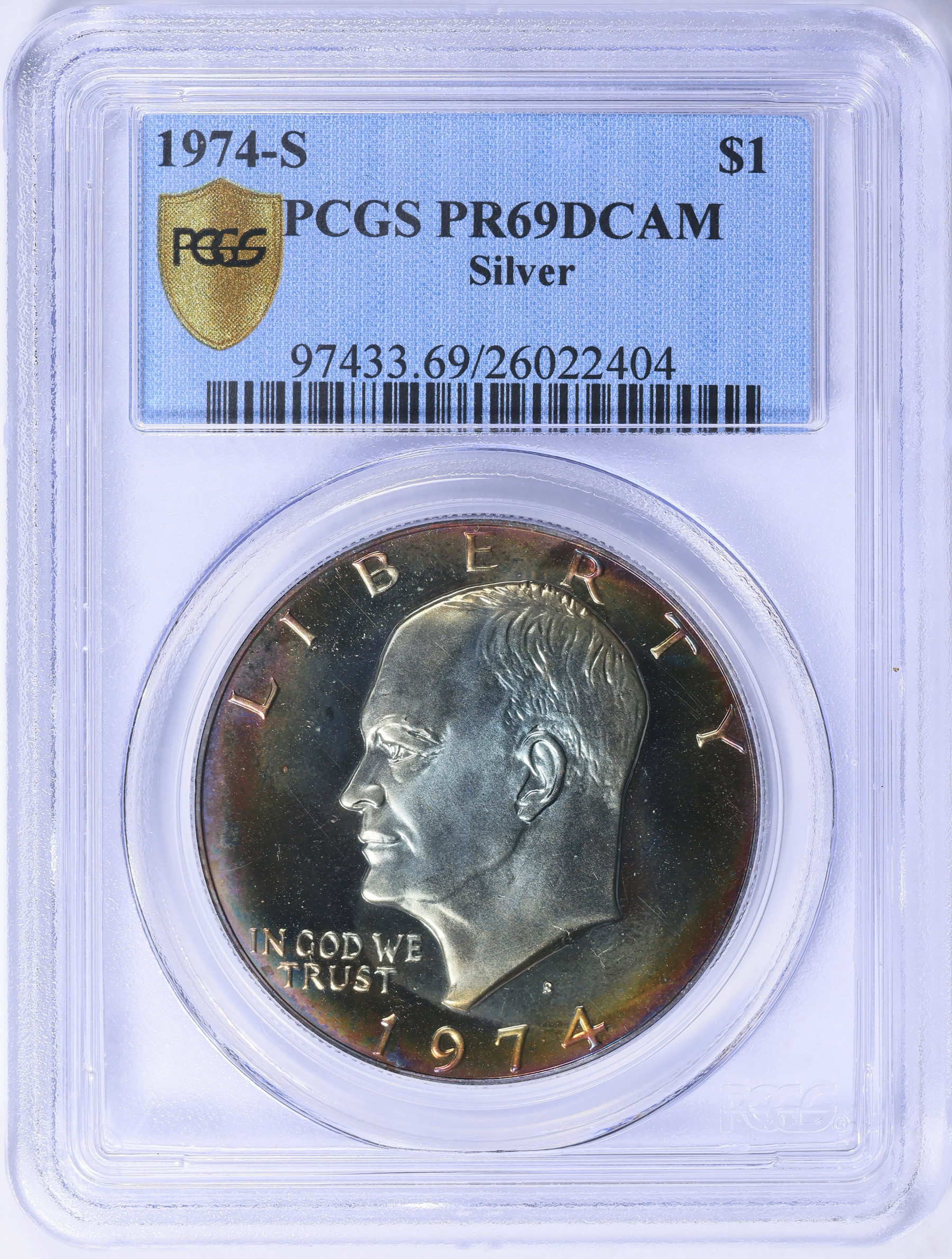 1974-S Eisenhower Dollar Silver PCGS Proof-69 DCAM (Toned) (Item