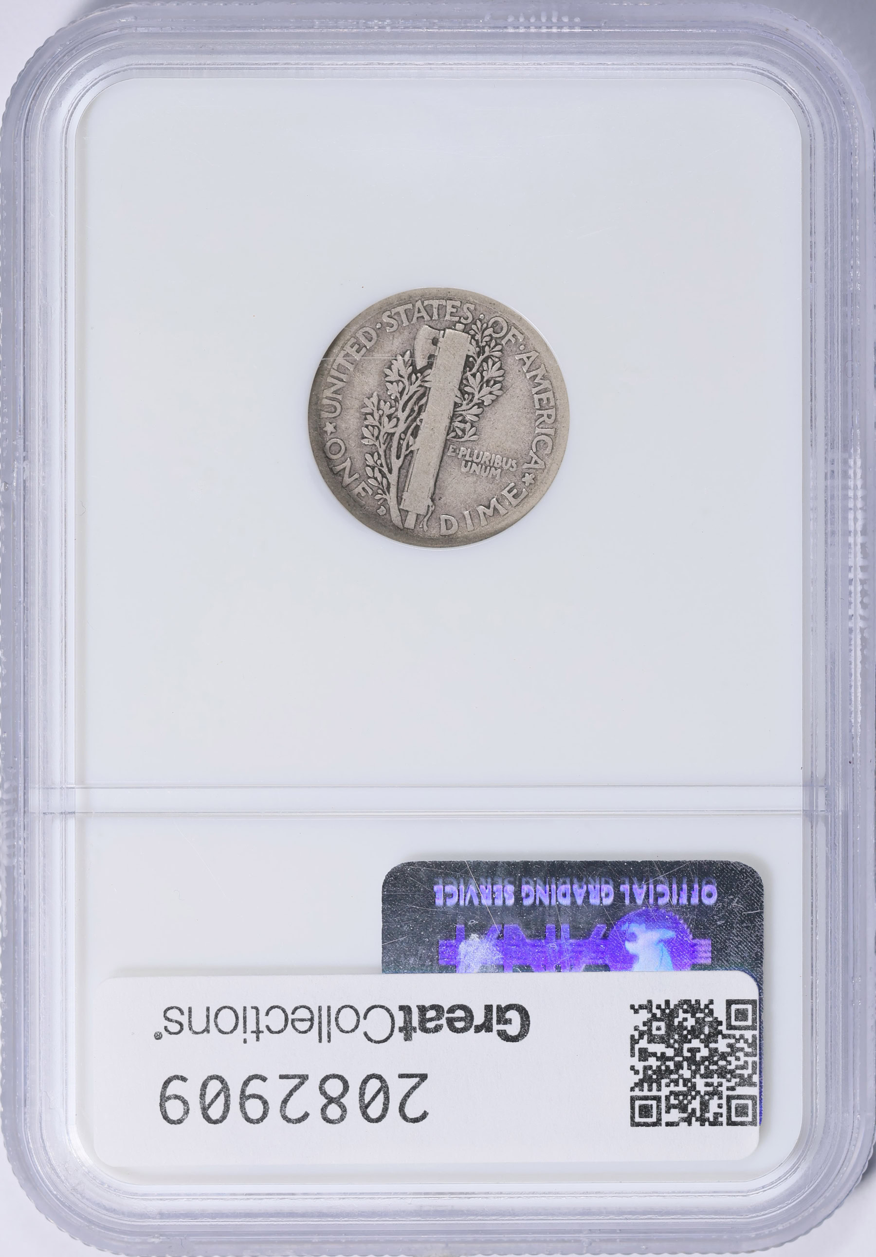 1916-D Mercury Dime NGC VG-08 (Item 2082909) | GreatCollections