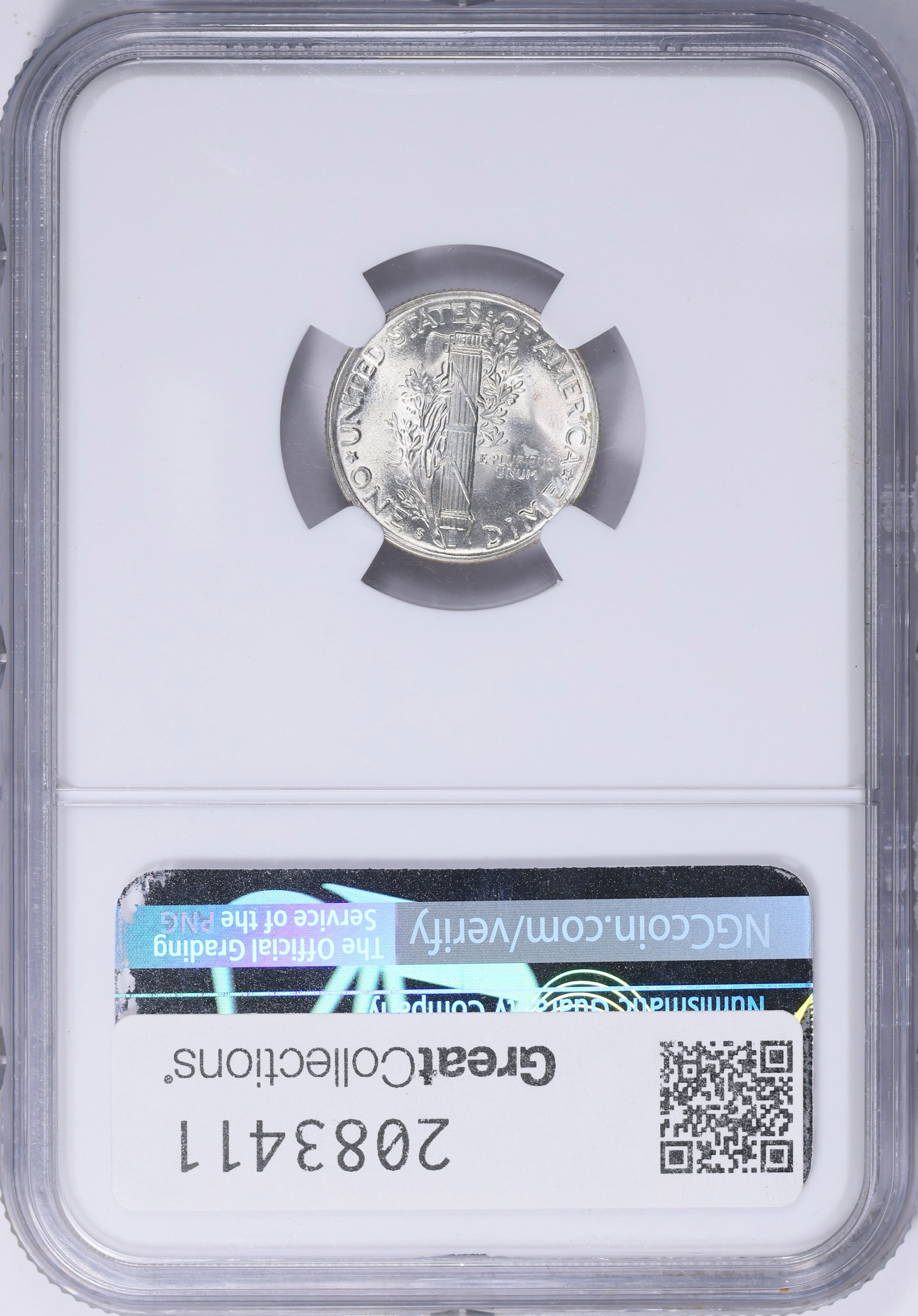 1945-S Mercury Dime TRUMPET S NGC MS-67 | NGC Cert #5832613-013