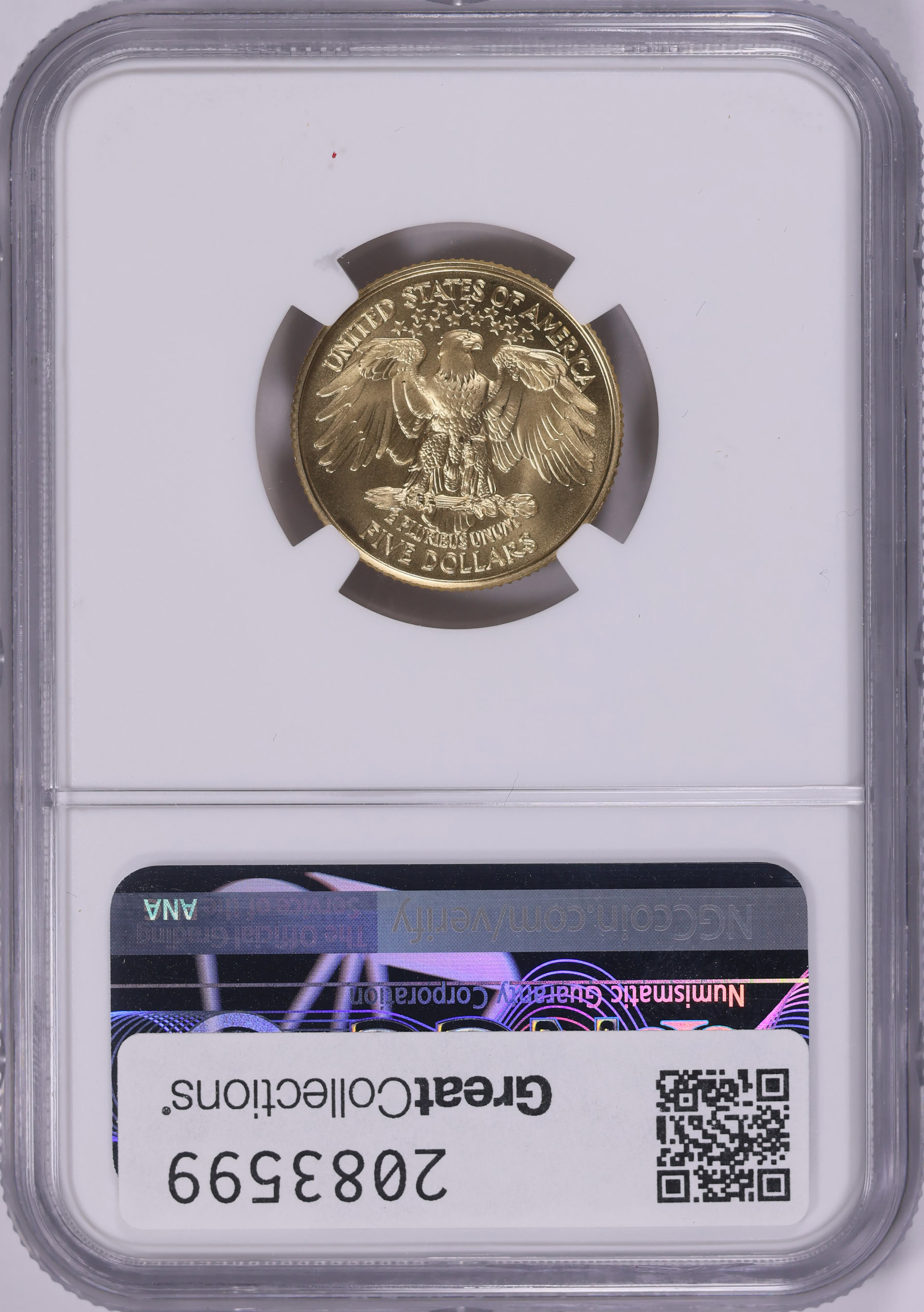 1999-W George Washington Death Bicentennial Gold $5 NGC MS 1999-W George Washington Death Bicentennial Gold $5 NGC MS