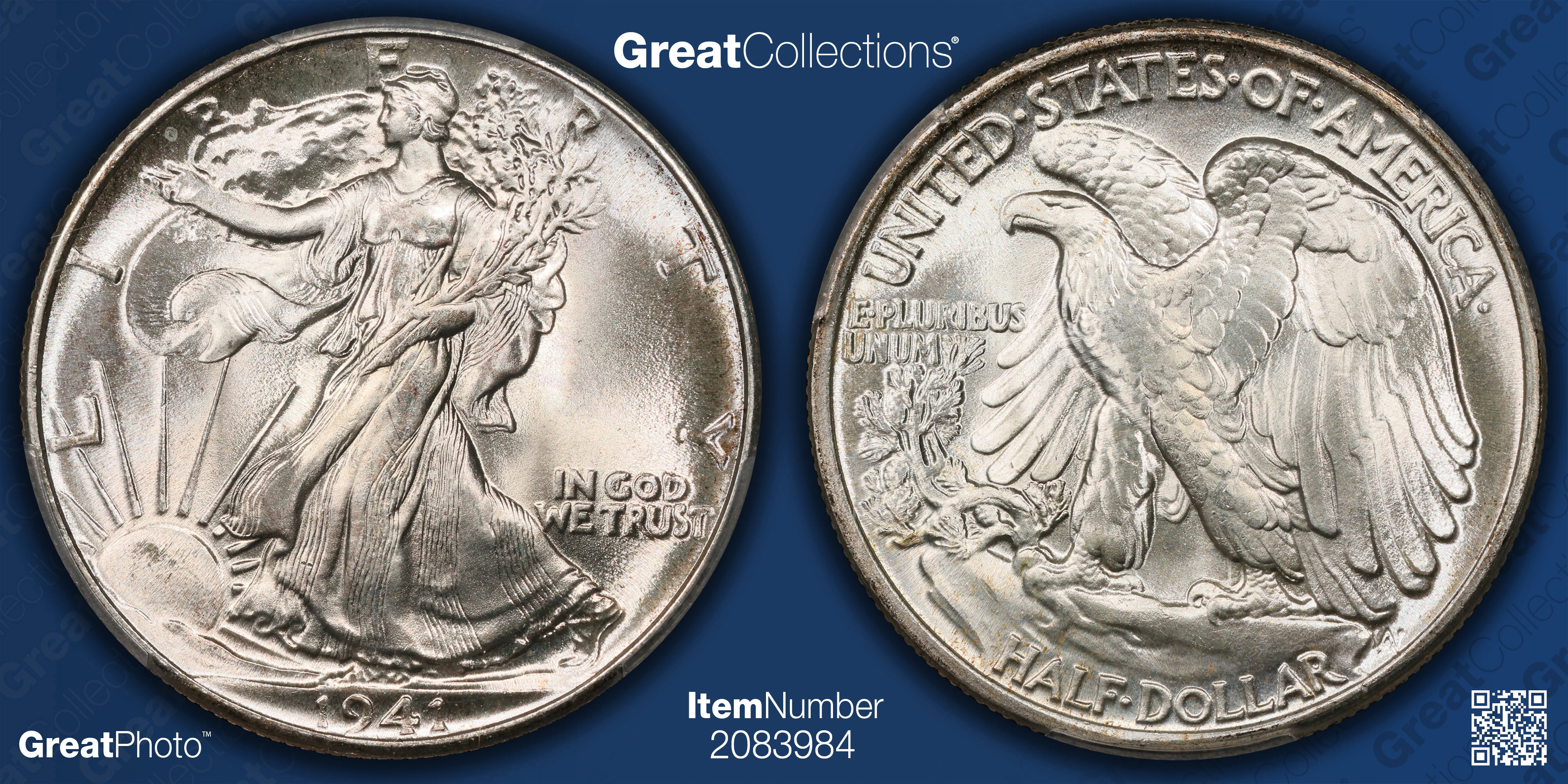 1941 Walking Liberty Half Dollar PCGS MS-67+ (CAC Green) (Grand