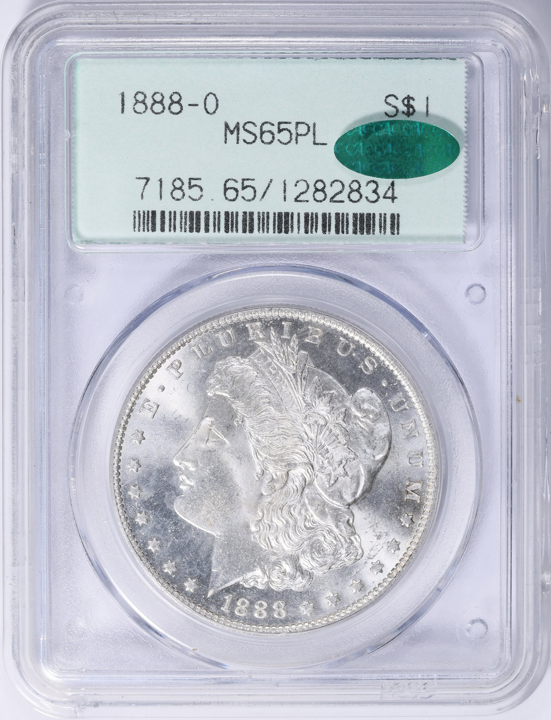 1888-O Morgan Silver Dollar PCGS MS-65 PL (CAC Green) OGH (2nd Gen