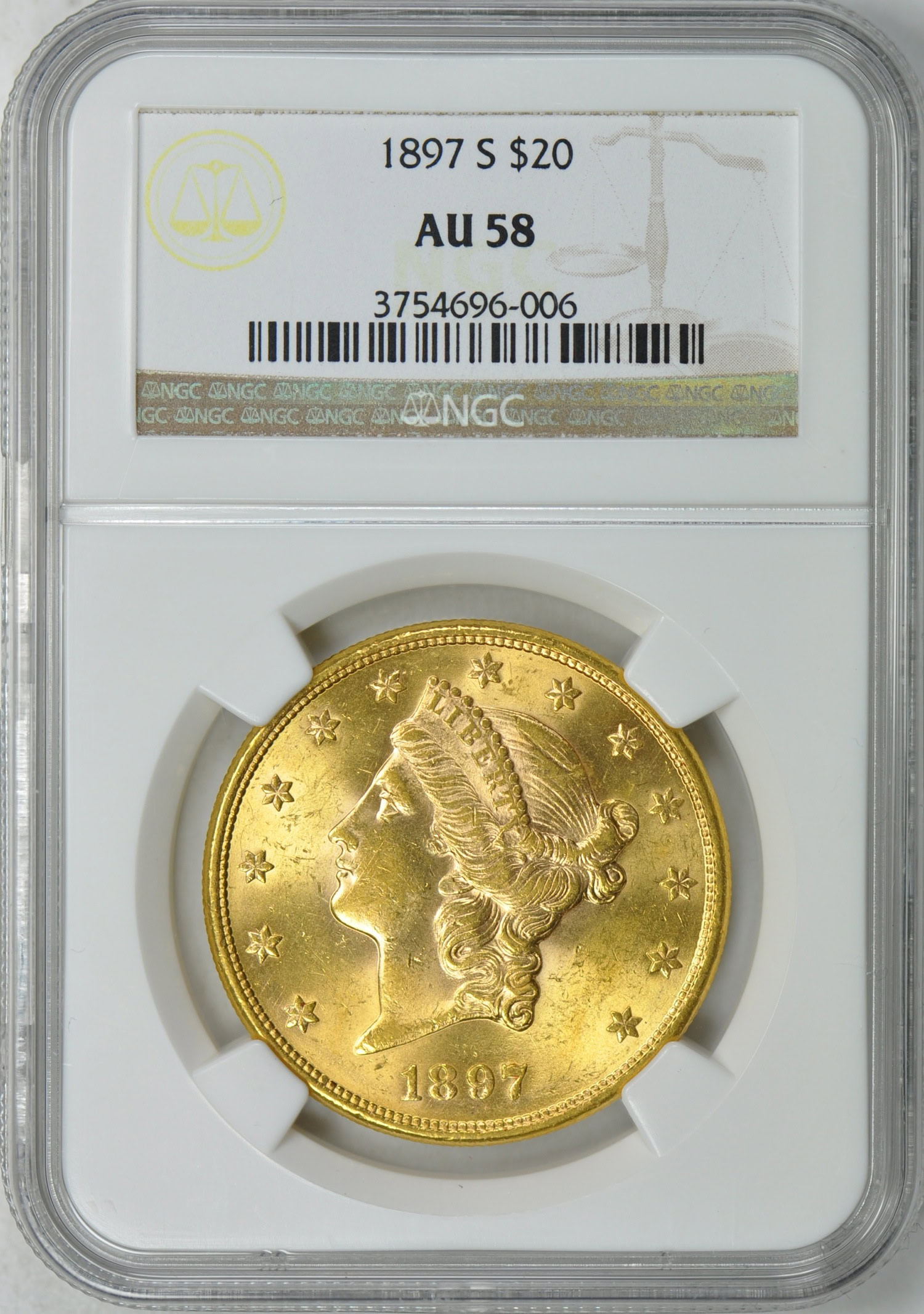 1897-S Liberty Gold Double Eagle NGC AU-58 (Item 208407