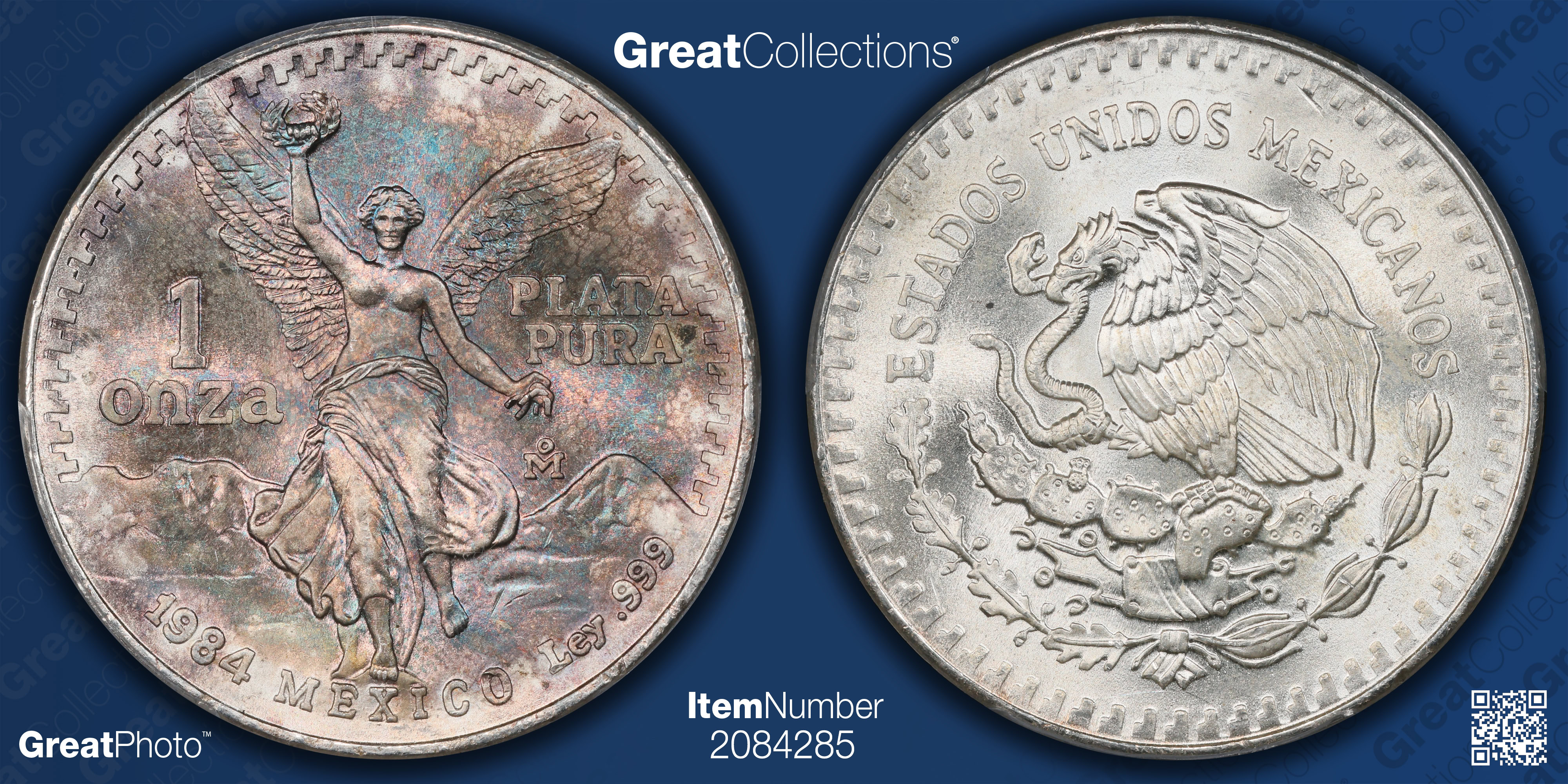 Mexico 1984-Mo Silver Onza Libertad KM-494.1 PCGS MS-67 (Toned