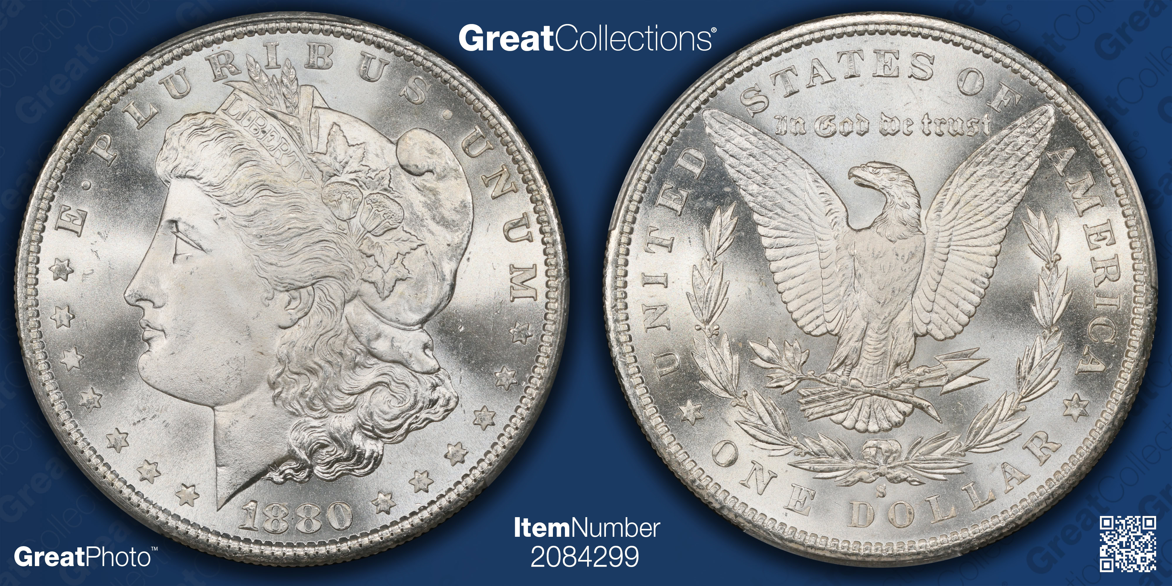 1880-S Morgan Silver Dollar PCGS MS-67+ (CAC Green) (Item 2084299