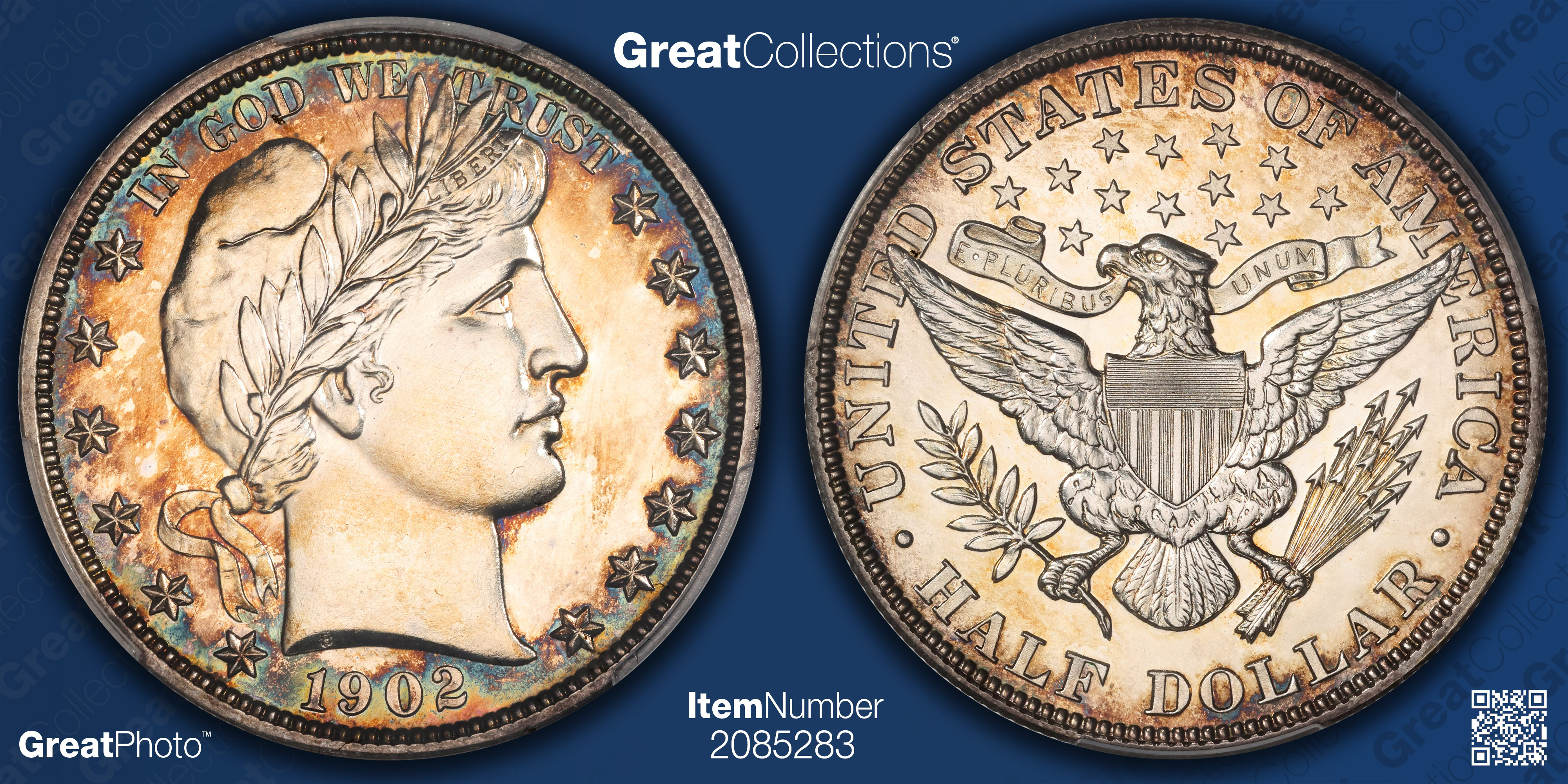 1902 Barber Half Dollar PCGS Proof-62 (Toned) (Item 2085283 ...