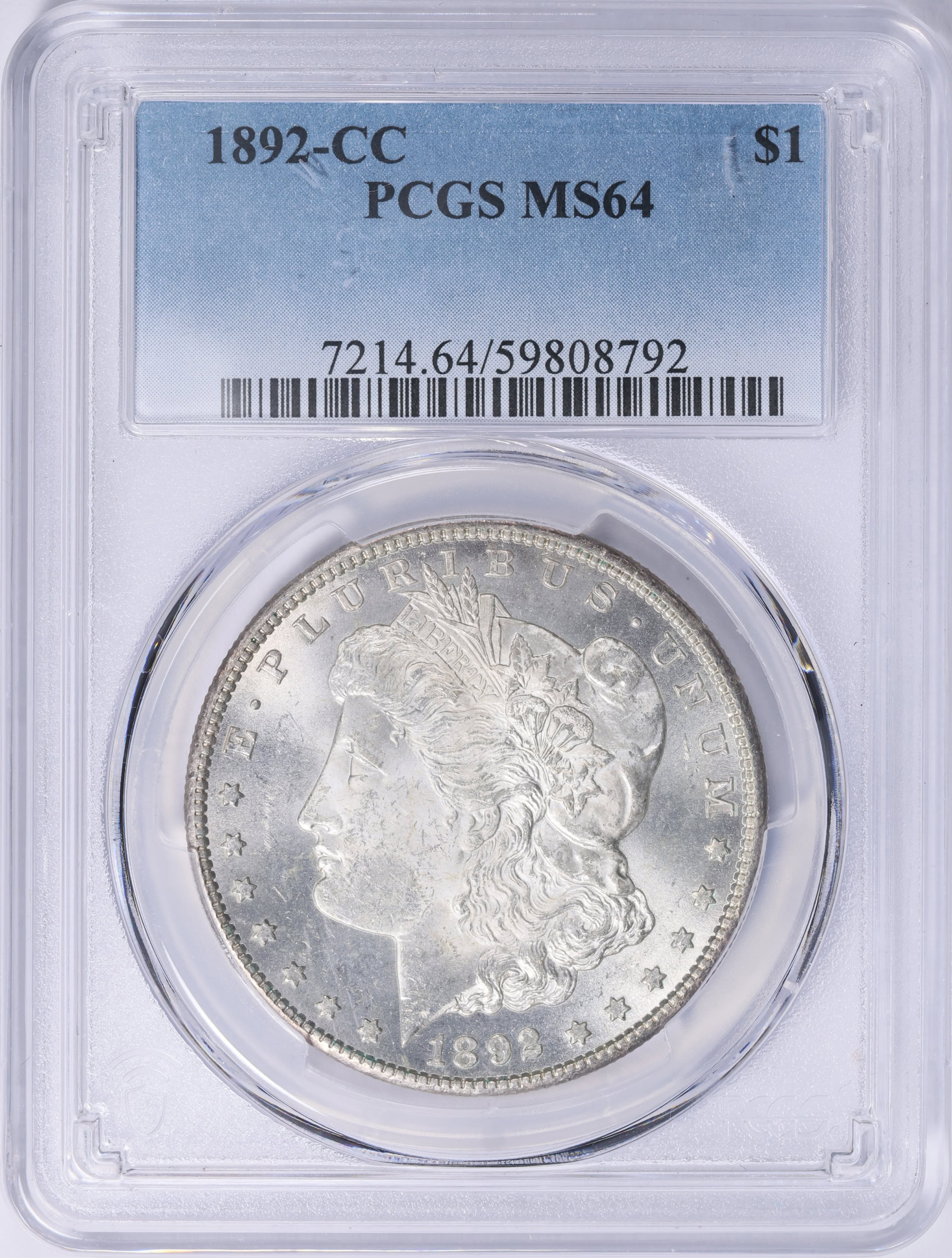 1892-CC Morgan Silver Dollar PCGS MS-64 (Item 2085319 ...