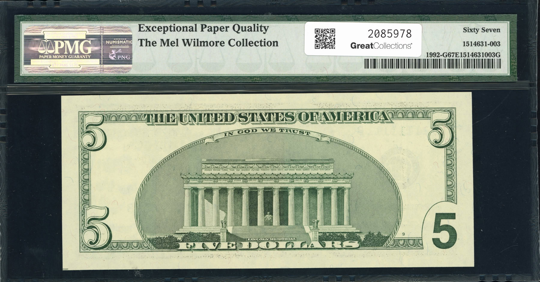 Fr. 1992-G (HGB Block) 2006 $5 Chicago Federal Reserve Note *Solid 1s ...