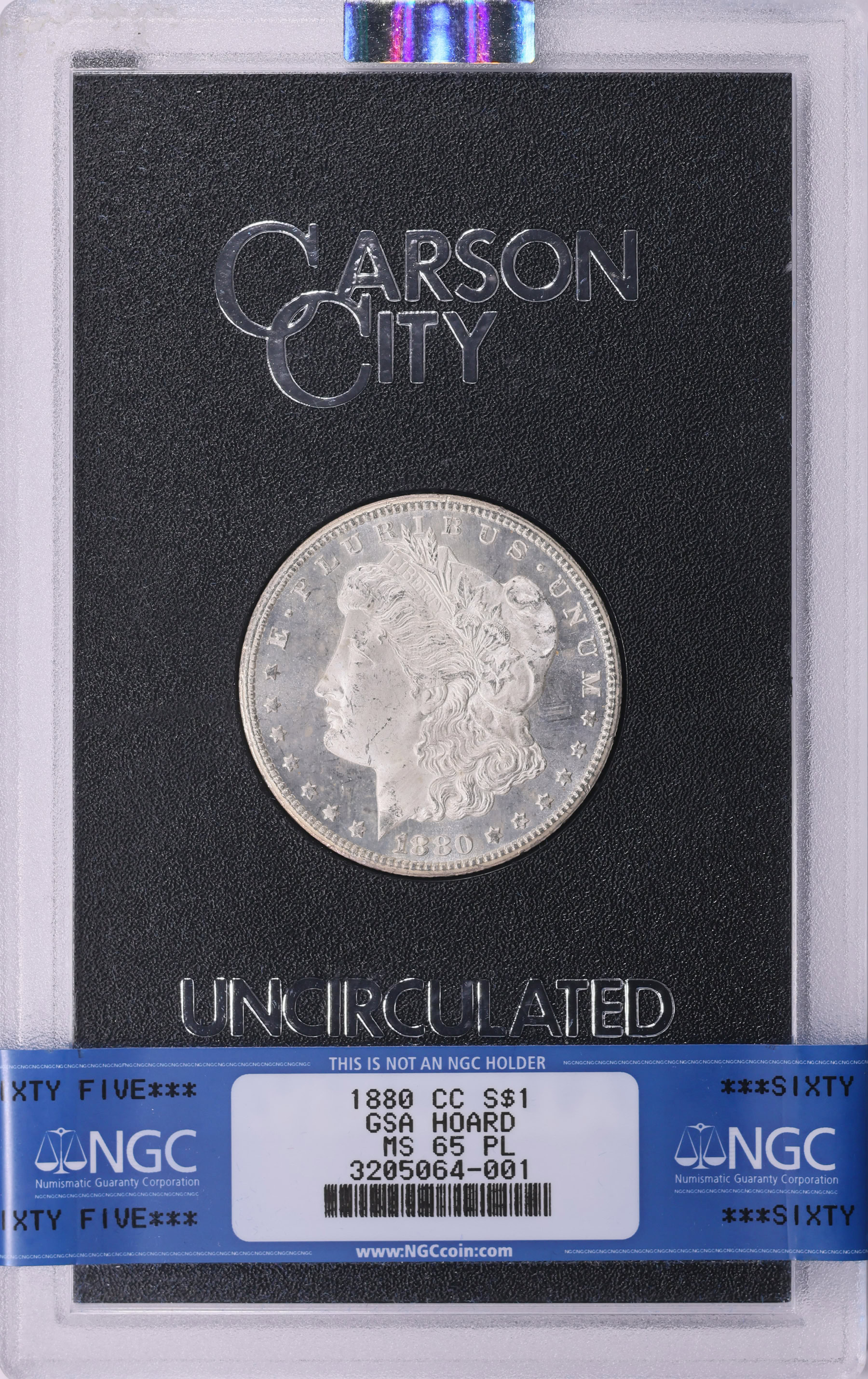 1880-CC Morgan Silver Dollar GSA Hoard NGC MS-65 PL (GSA Holder