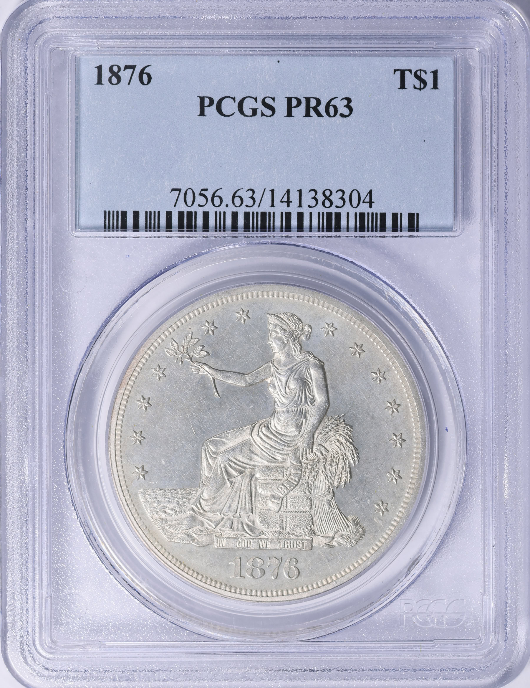 1876 Trade Silver Dollar PCGS Proof-63 (Item 2086452