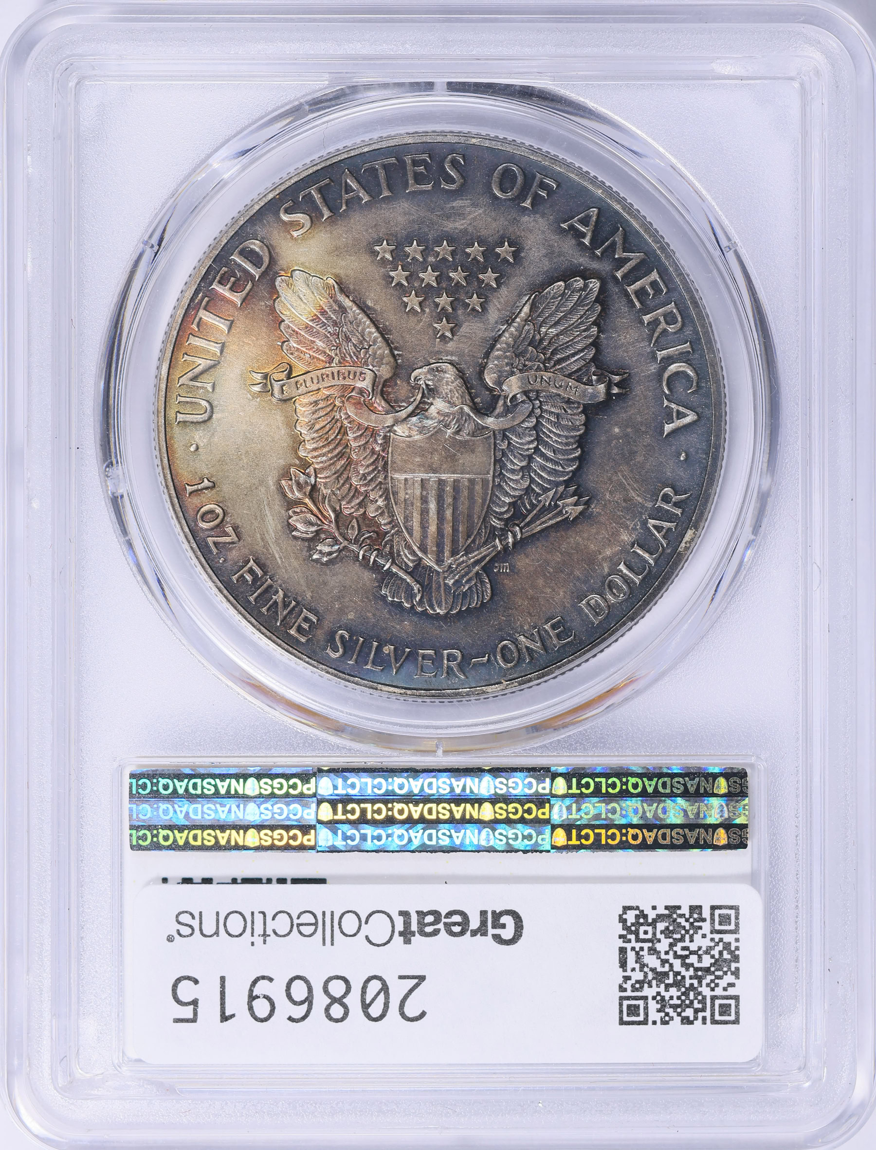 1989 $1 Silver Eagle PCGS MS-65 (Toned) (Item 2086915