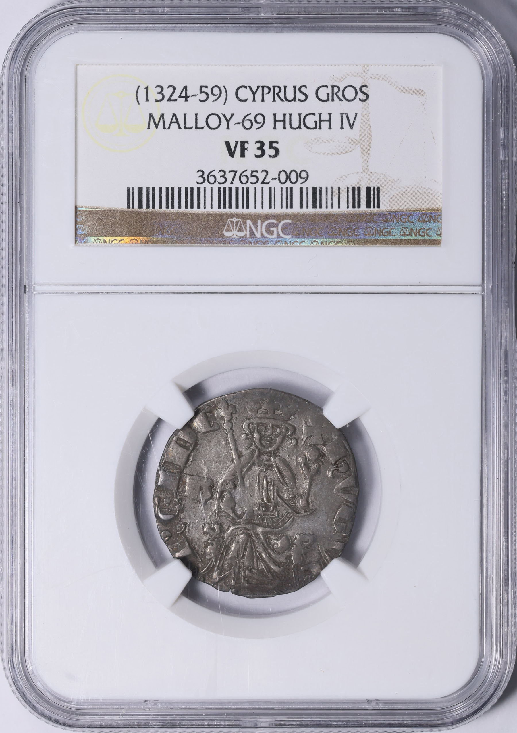 Cyprus ND (1324-59) Silver Gros of Hugh IV NGC VF-35 | NGC Cert