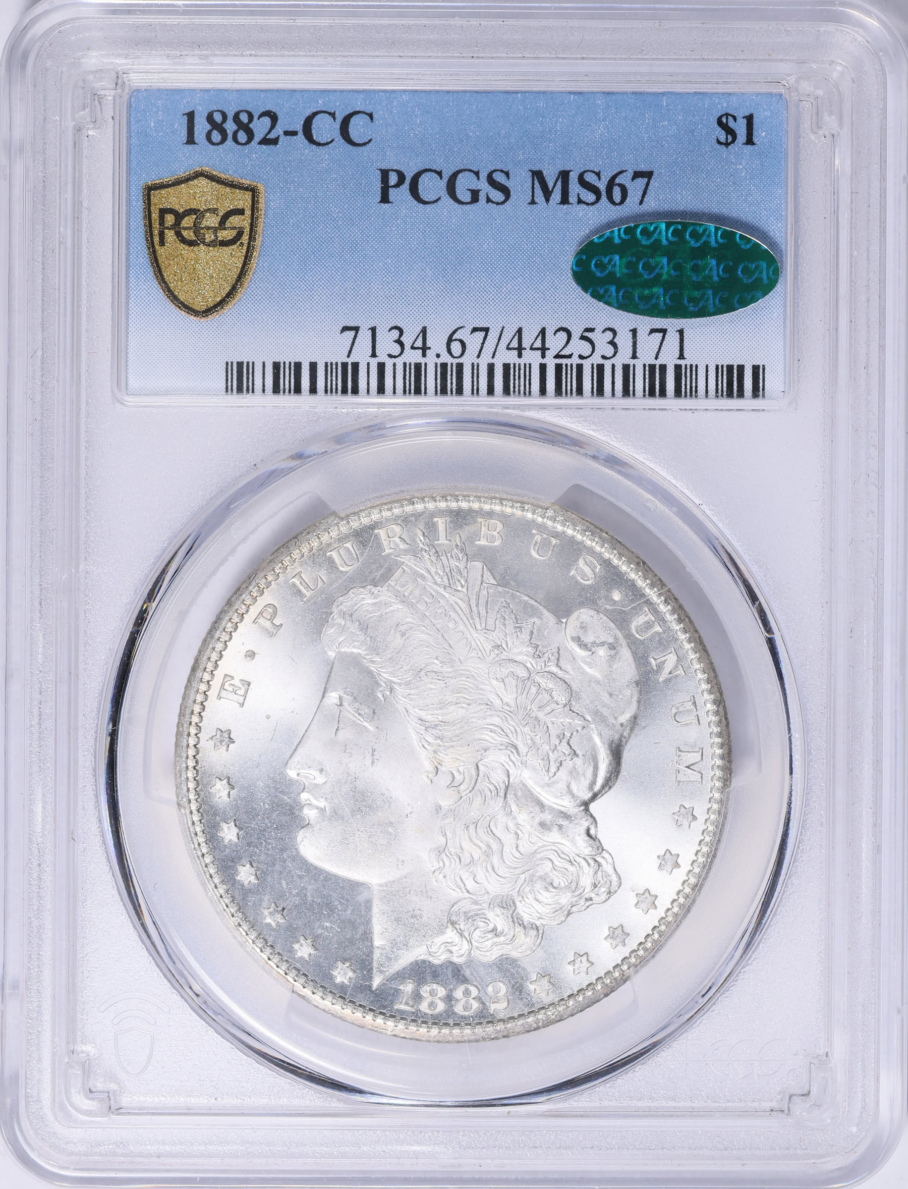 1882-CC Morgan Silver Dollar PCGS MS-67 (CAC Green) (Item 2089551