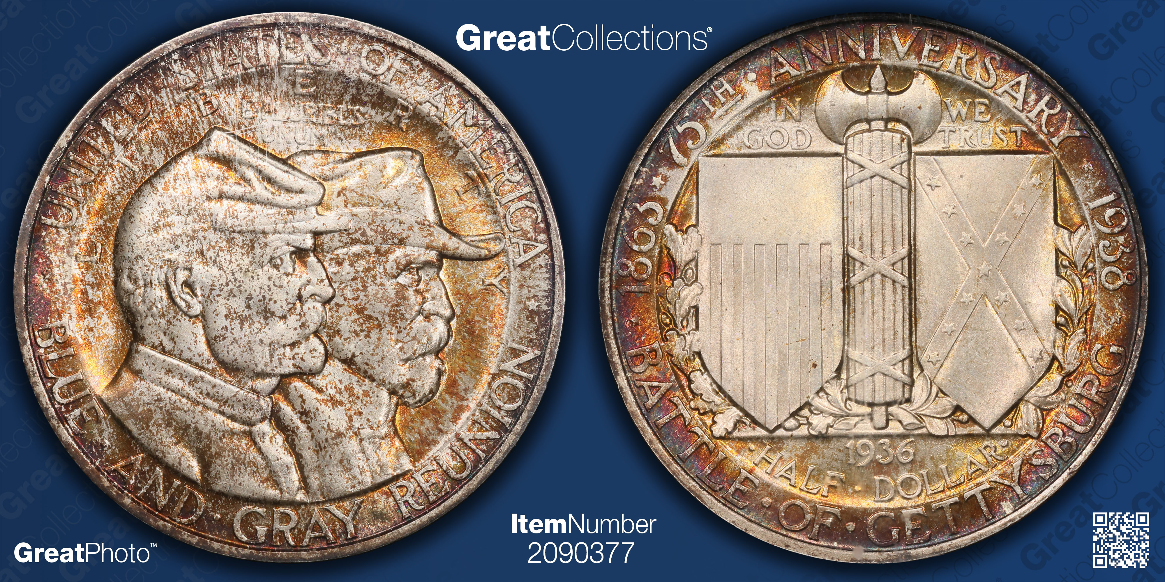 1936 Battle of Gettysburg 75th Anniversary Half Dollar NGC MS-67