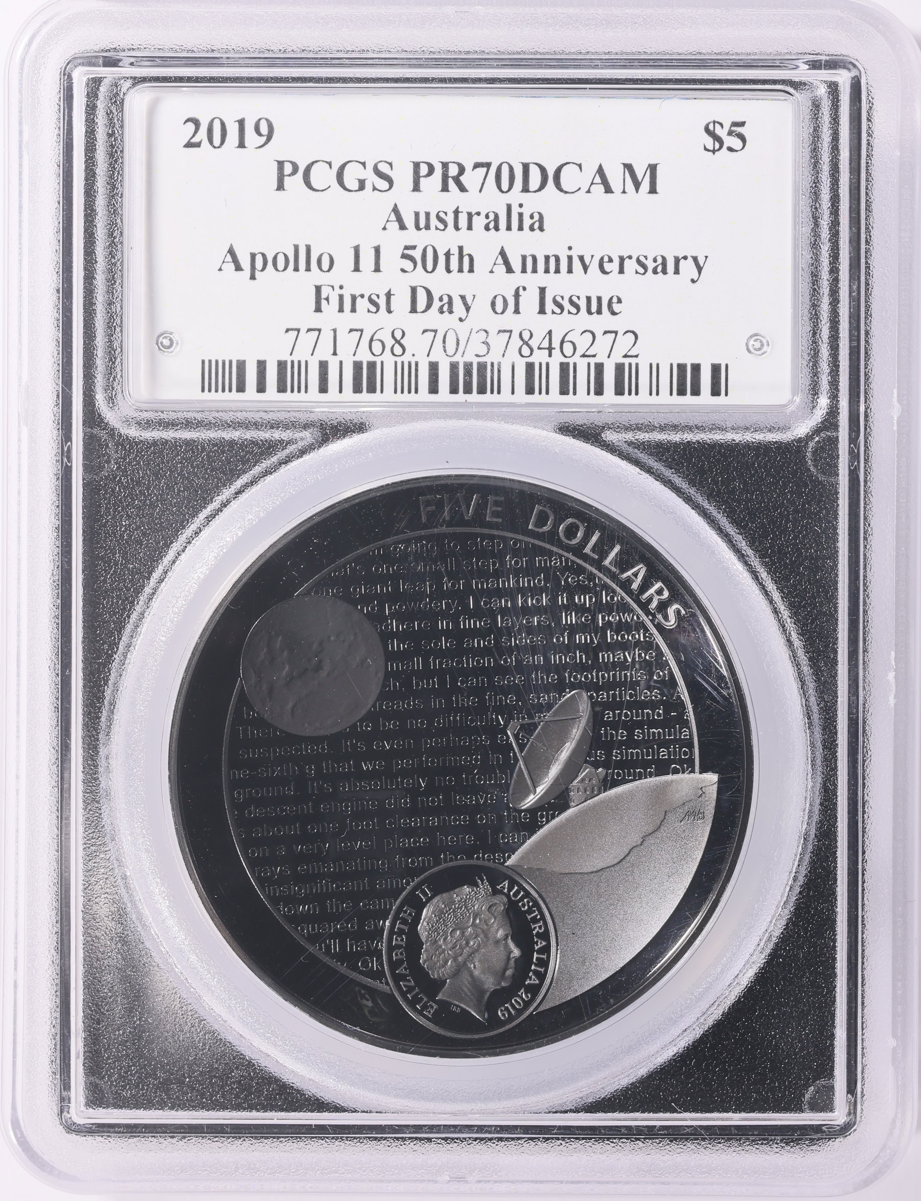 Australia 2019 Colorized Silver $5 Apollo 11 50th Anniversary KM-3740 ...