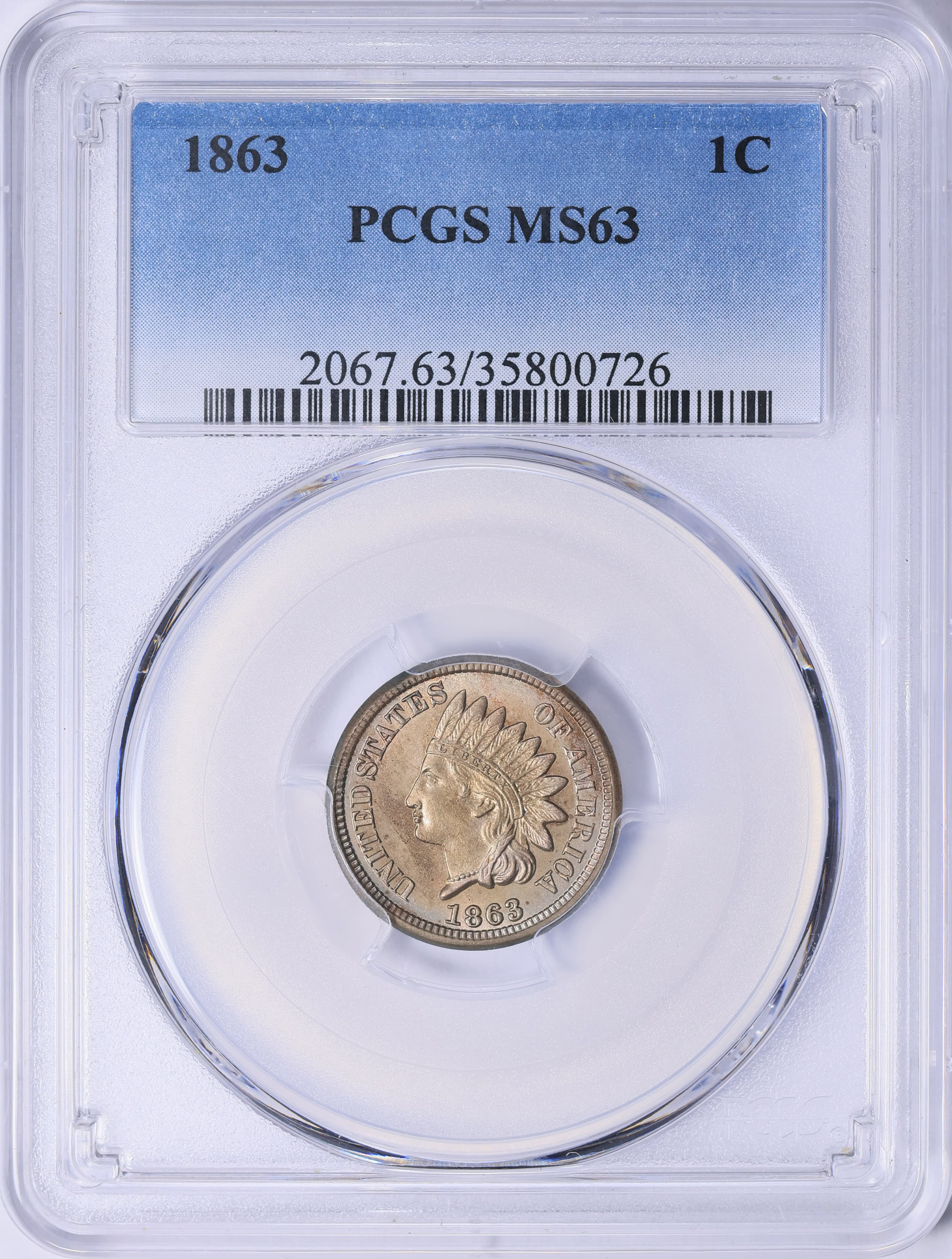 1863 Indian Cent PCGS MS-63 (Item 2091307) | GreatCollections Coin Auctions