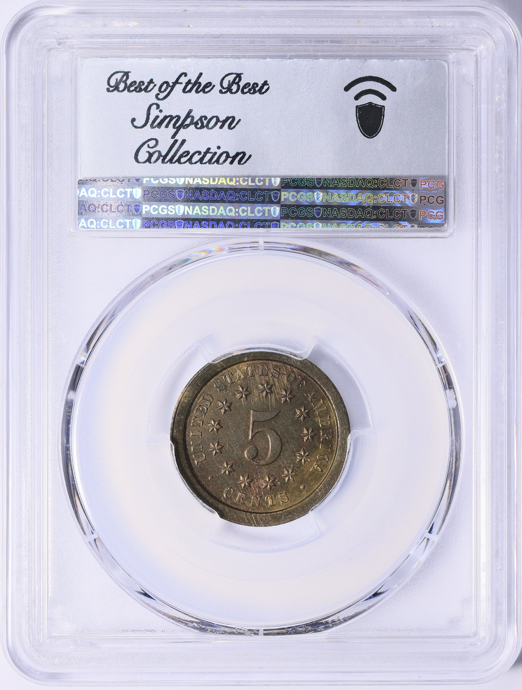 Pattern 1866 5c Five Cents J-519 PCGS Proof-64 (CAC Green) (Toned ...