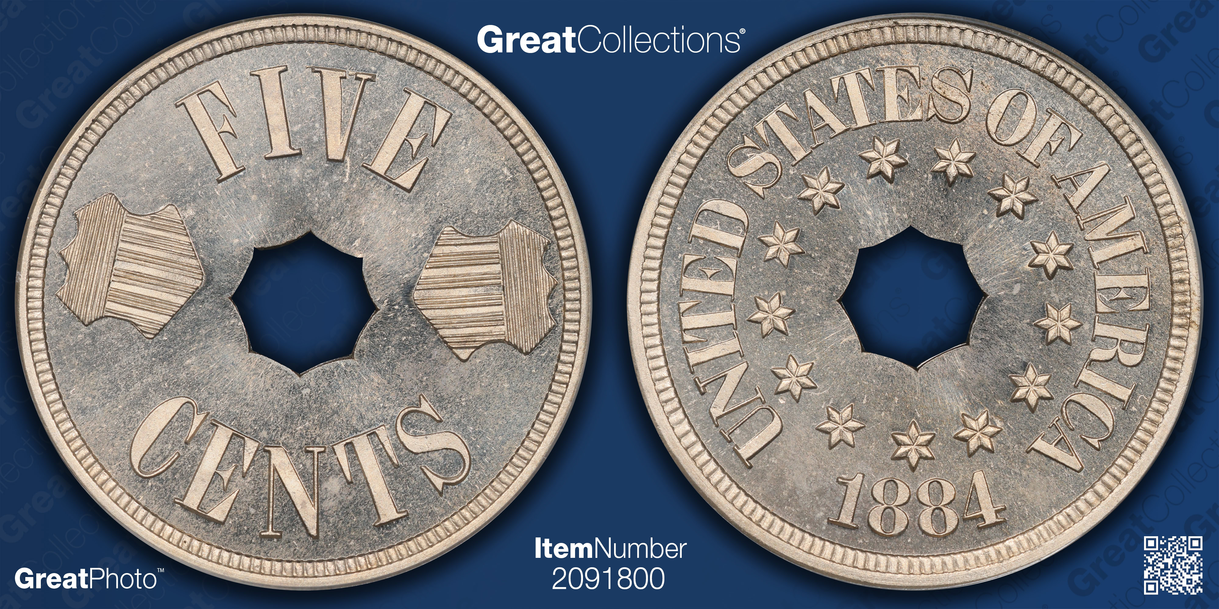 Holey-Moley----Pattern-1884-5c-Five-Cents-J-1724-PCGS-Proof-66-Cameo