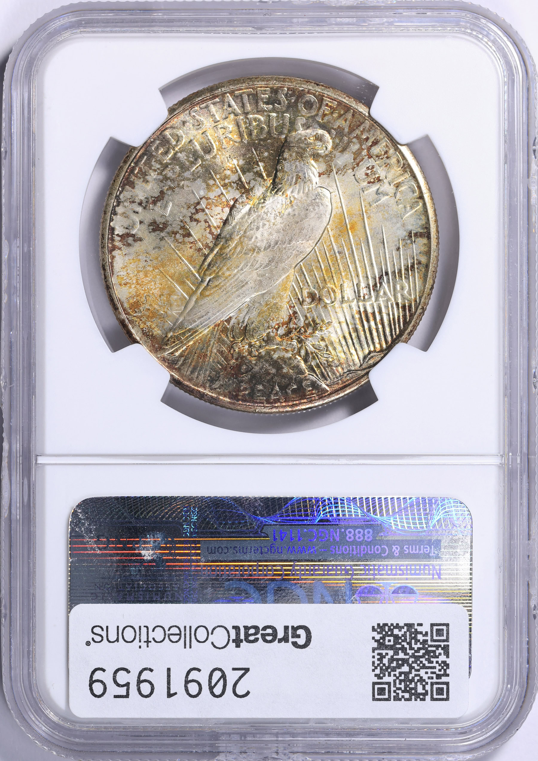 1925-S Peace Silver Dollar NGC MS-66 (Toned) (Item 2091959