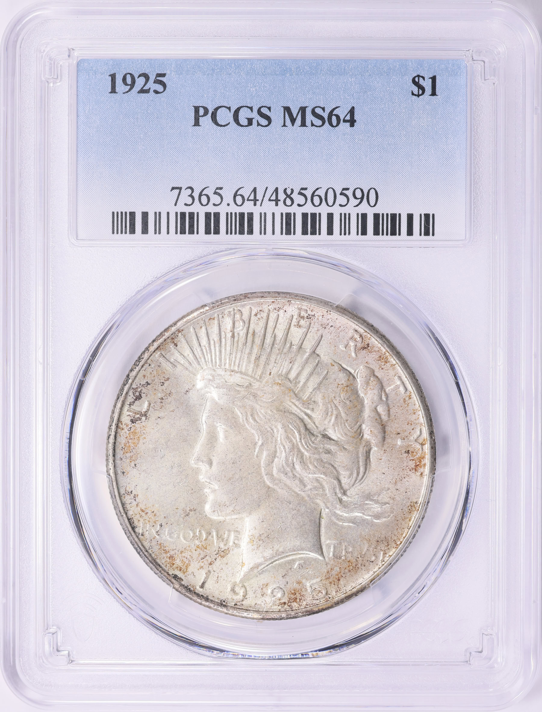 1925 Peace Silver Dollar PCGS MS-64 (Toned) (Item 2092334 ...
