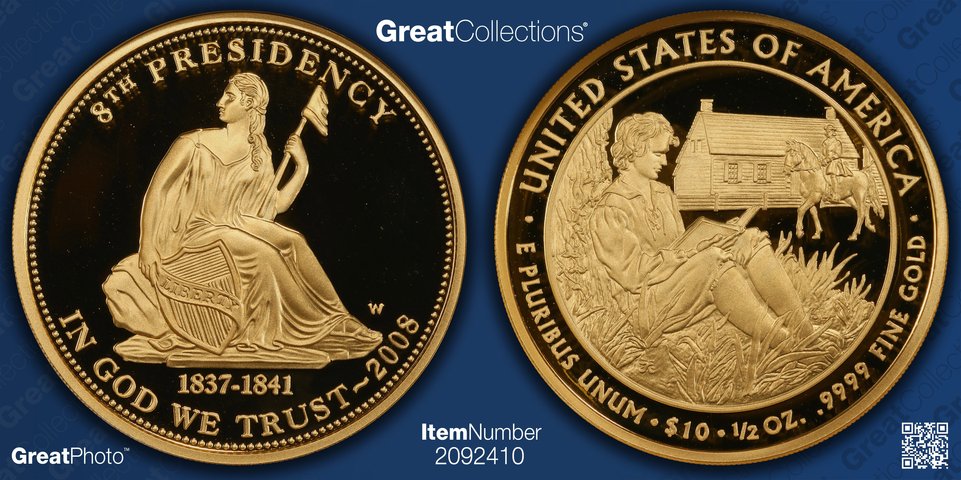 Libertu Coin Steve Rvan 2008-W First Spouse $10 Gold Van Buren Liberty NGC Proof-70 UC (Item ...