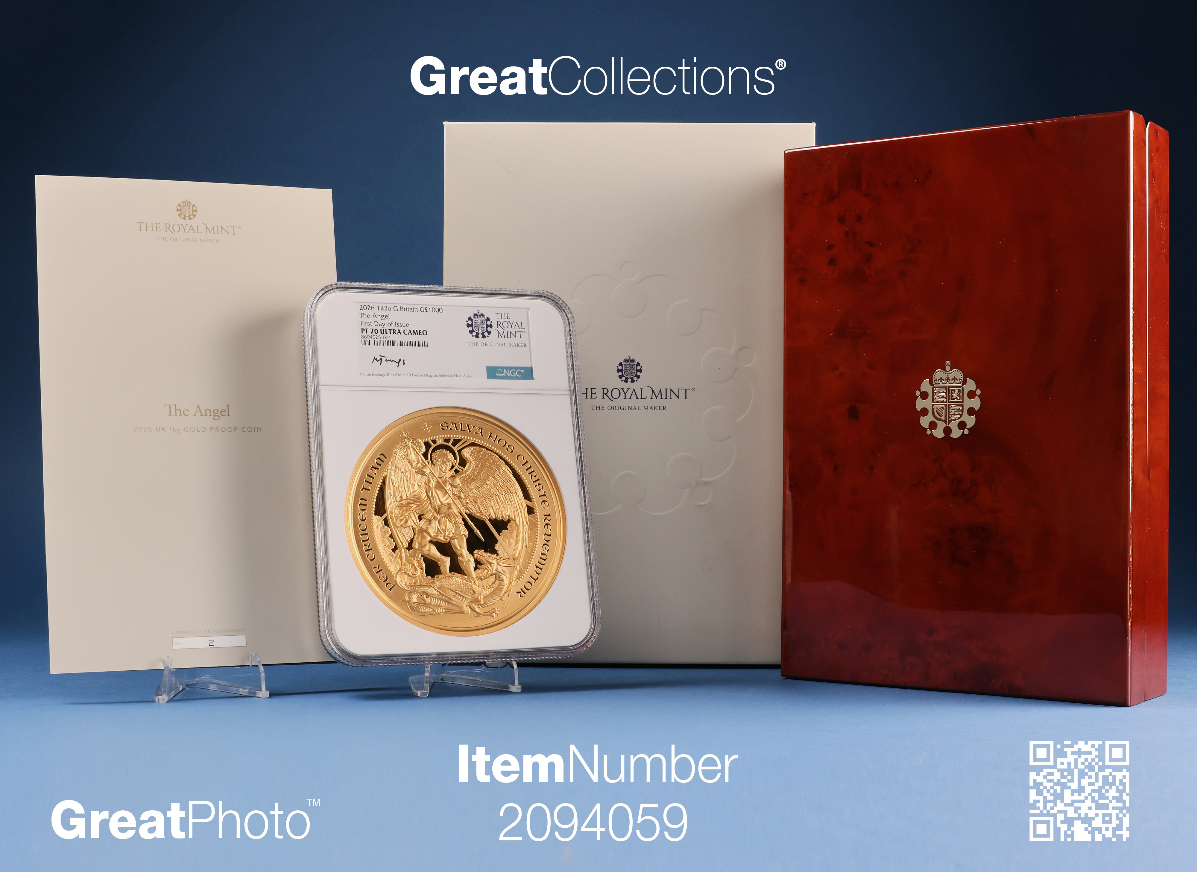 限定価格✨美✨希少✨AAAAAゴールデン ガネッシュヒマール ✨黄金の太陽神殿✨ Great Britain 2026 Gold £1000 The Angel First Day of Issue NGC