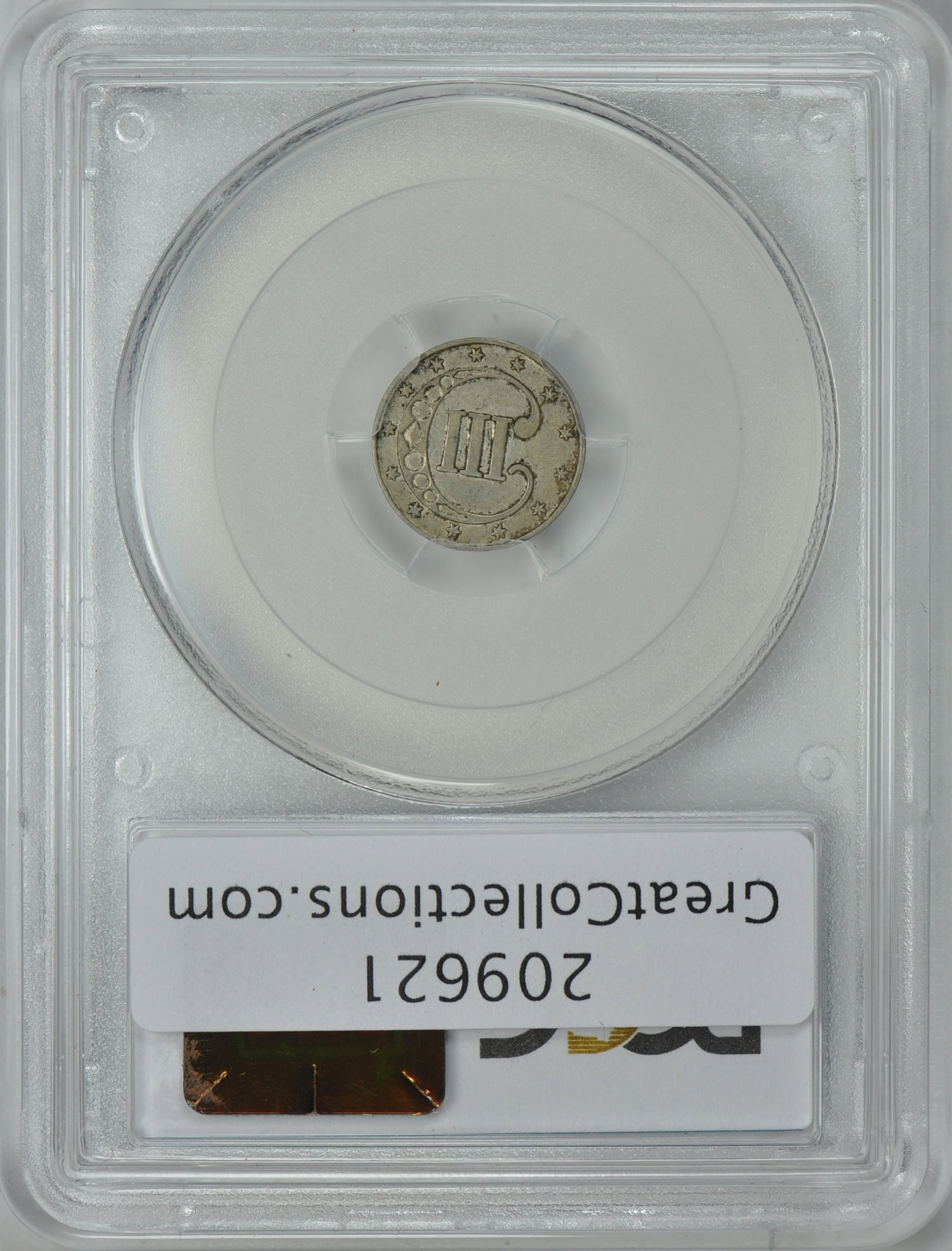 1853 Silver Three-Cent Piece PCGS AU-53 (Item 209621