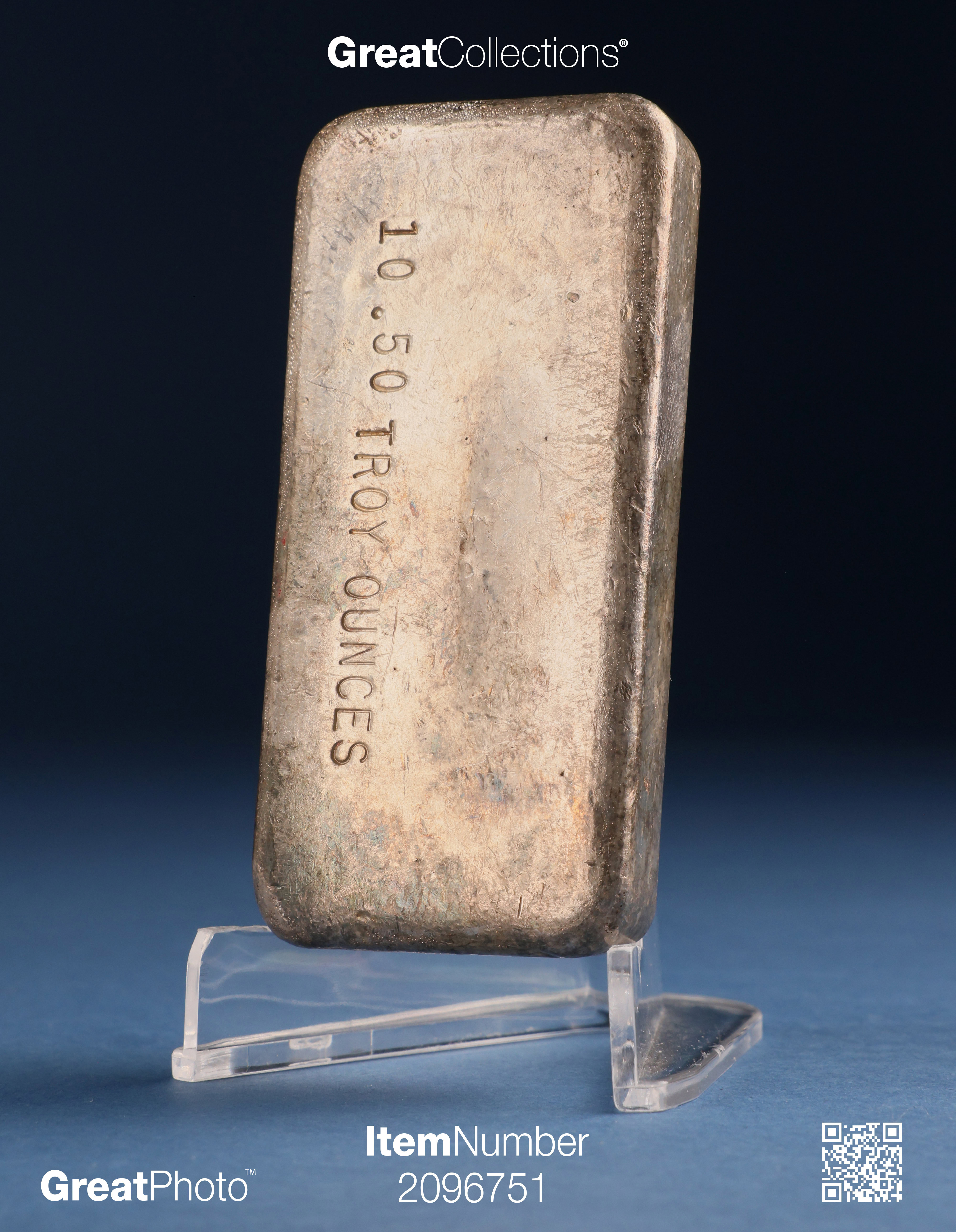 ND Silver 10.5oz Agnon Inc. Ingot/Bar Uncertified (ASW = 10.48 oz ...