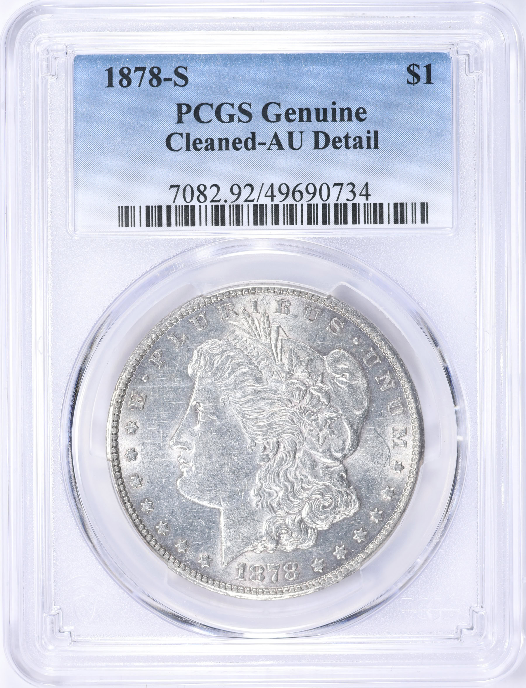 1878-S Morgan Silver Dollar PCGS Genuine AU Details (Item 2097186