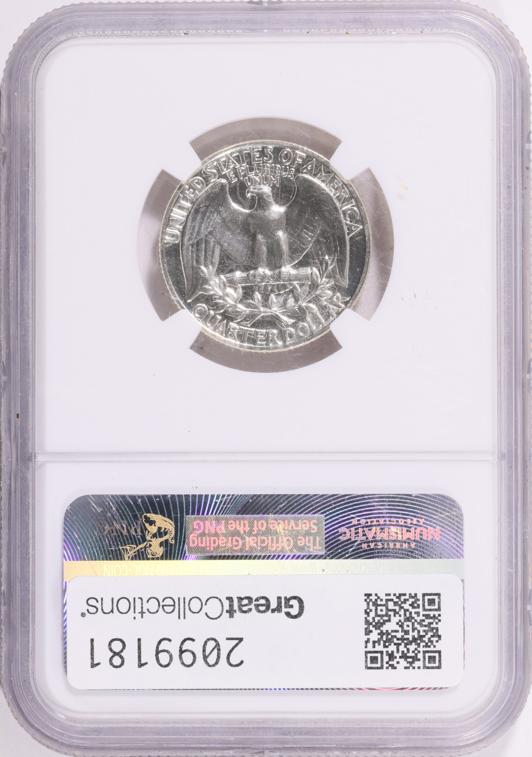 1963 Washington Quarter NGC Proof-67 (Item 2099181) | GreatCollections ...