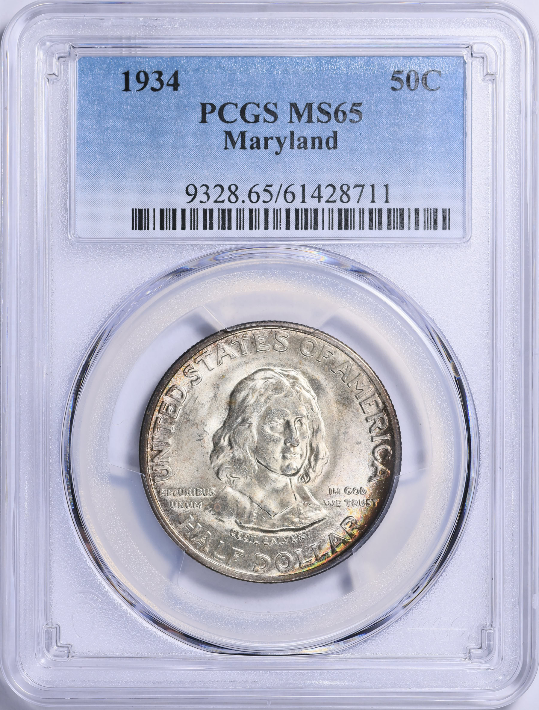 1934 Maryland Tercentenary Half Dollar PCGS MS-65 (Toned) (Item