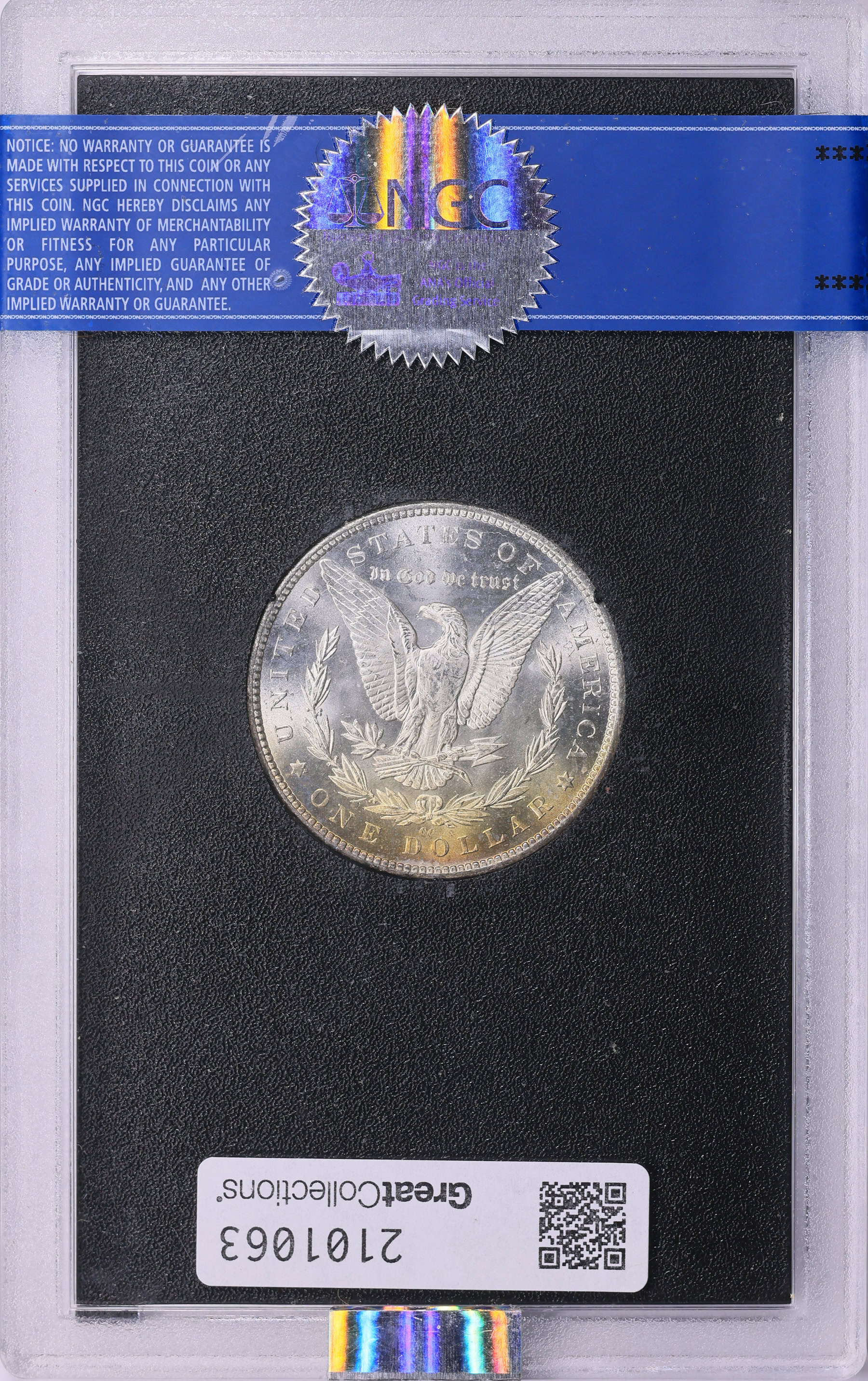 1882-CC Morgan Silver Dollar GSA Hoard NGC MS-64 (Toned) (GSA