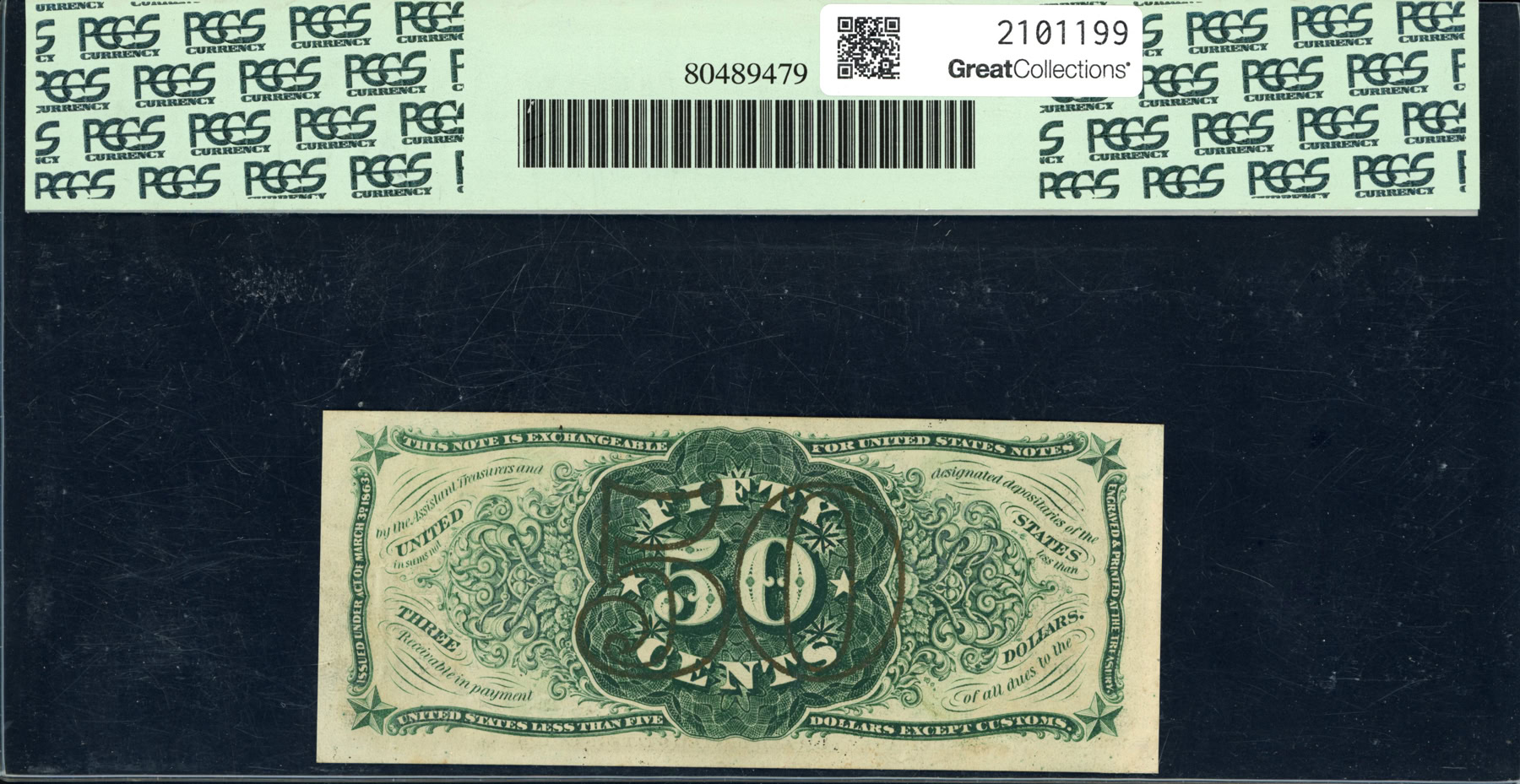 Fr. 1341 Third Issue 50 Cents Fractional Currency Note Design Figure 