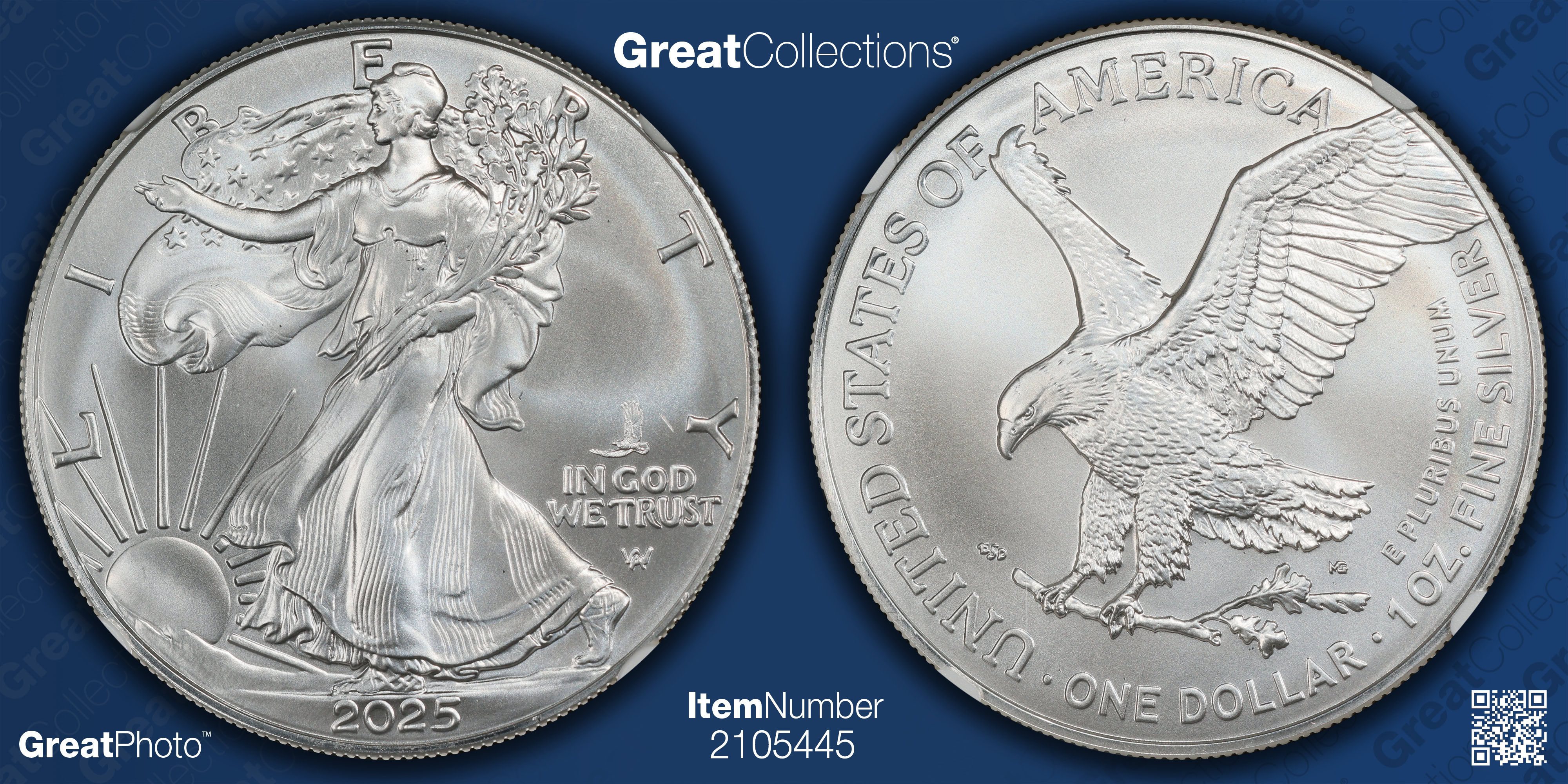 2025-(P) $1 Silver Eagle with Eagle Privy Early Releases NGC MS-70 ...