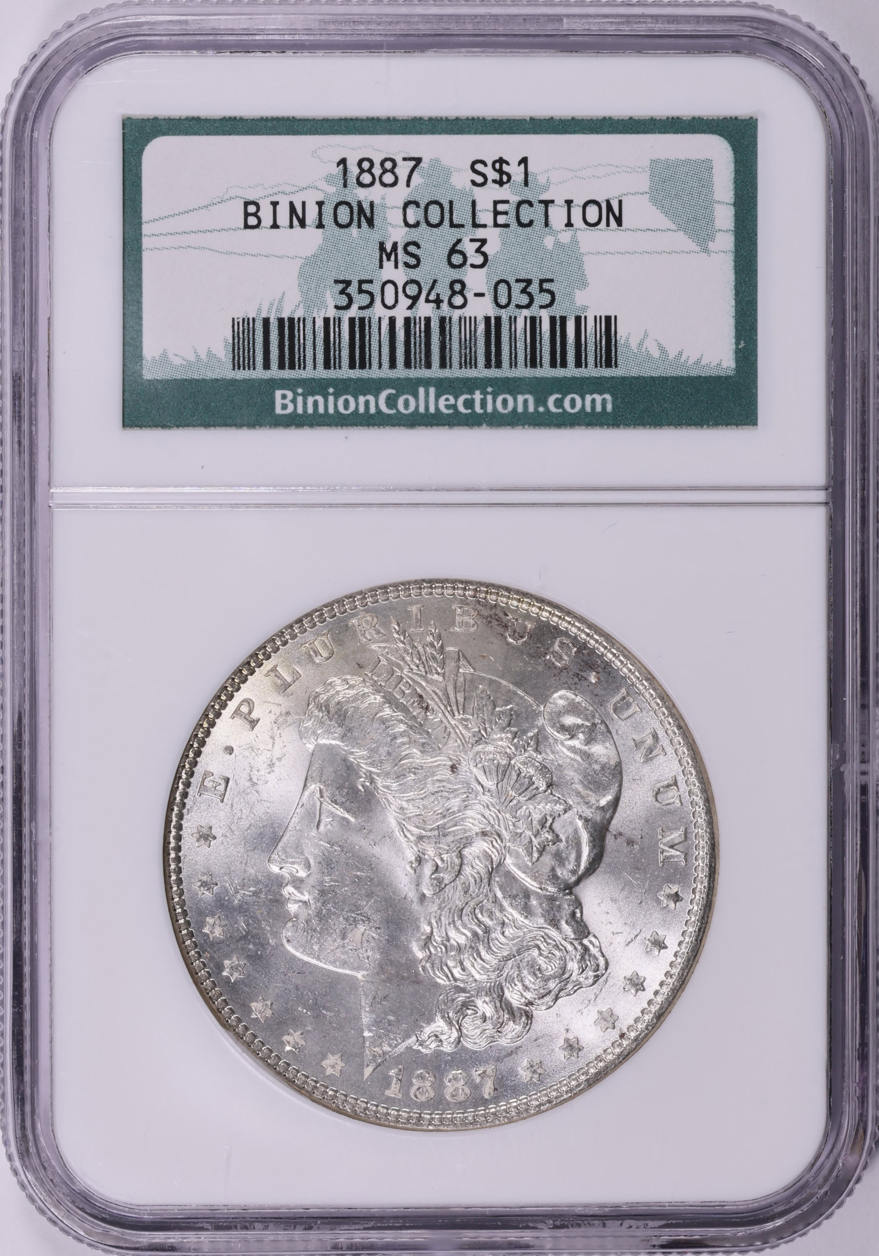 1887 Morgan Silver Dollar NGC MS-63 (Binion Collection) (Item