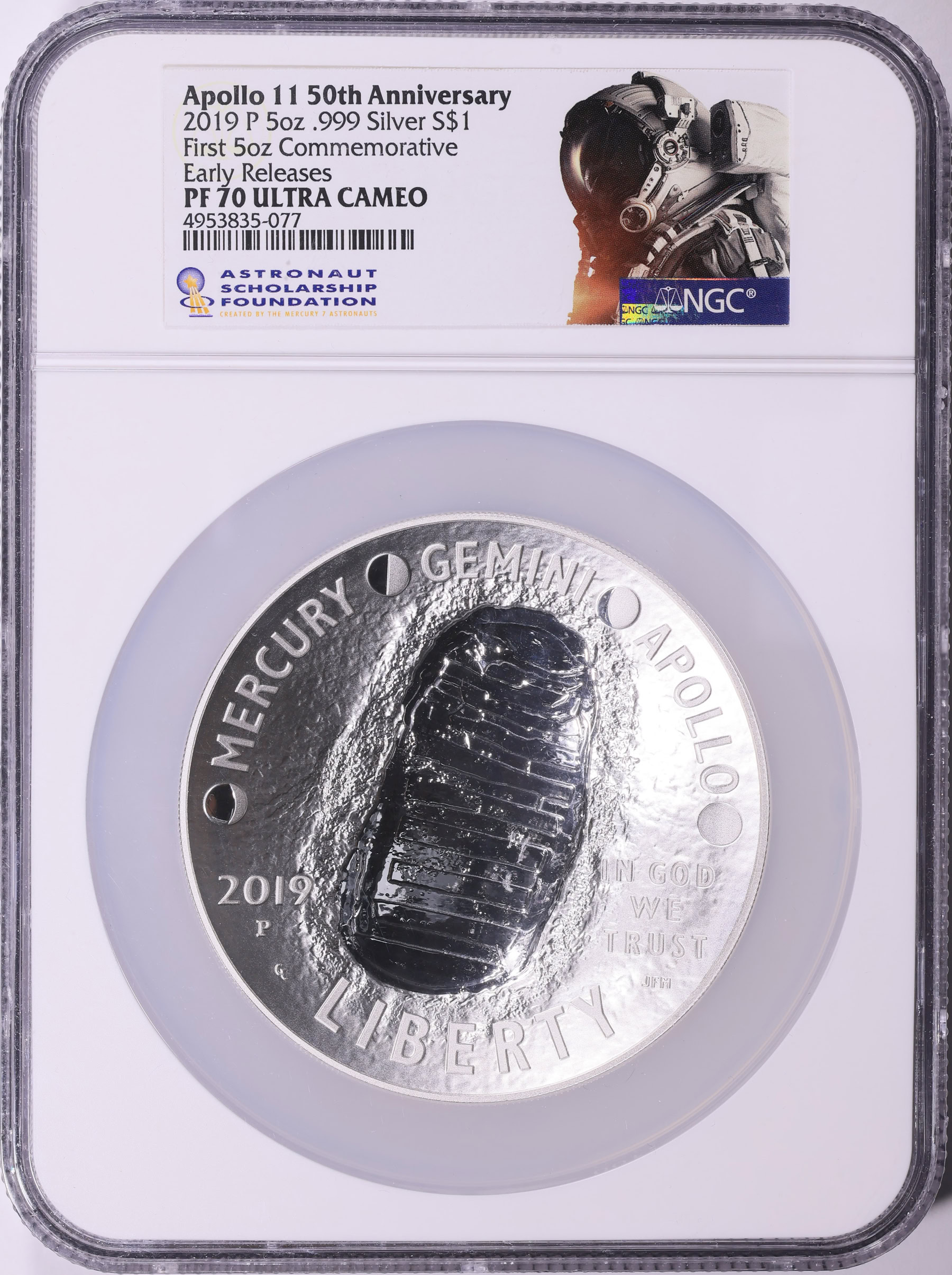 2019-P Apollo 11 50th Anniversary Silver $1 5 Oz. Early Releases NGC ...