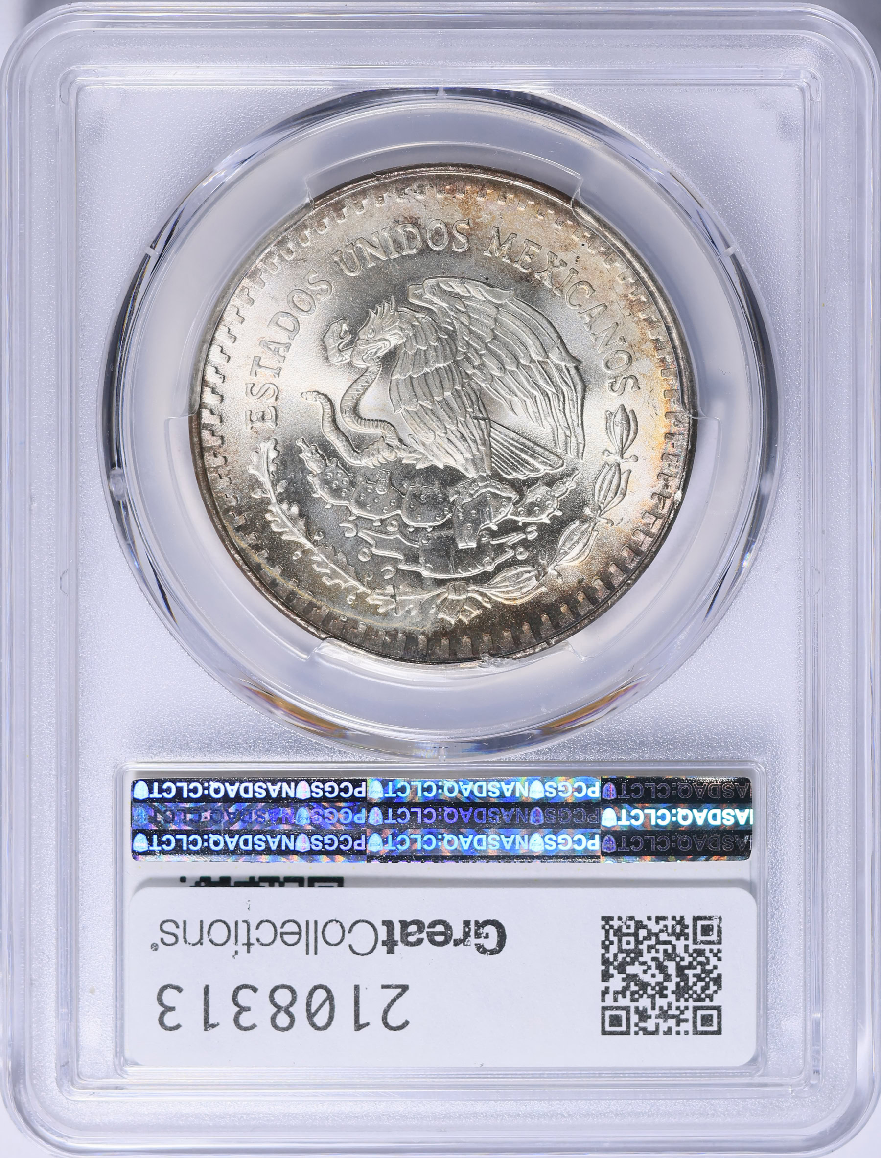 Mexico 1987-Mo Silver Onza Libertad KM-494.1 PCGS MS-67 (Toned