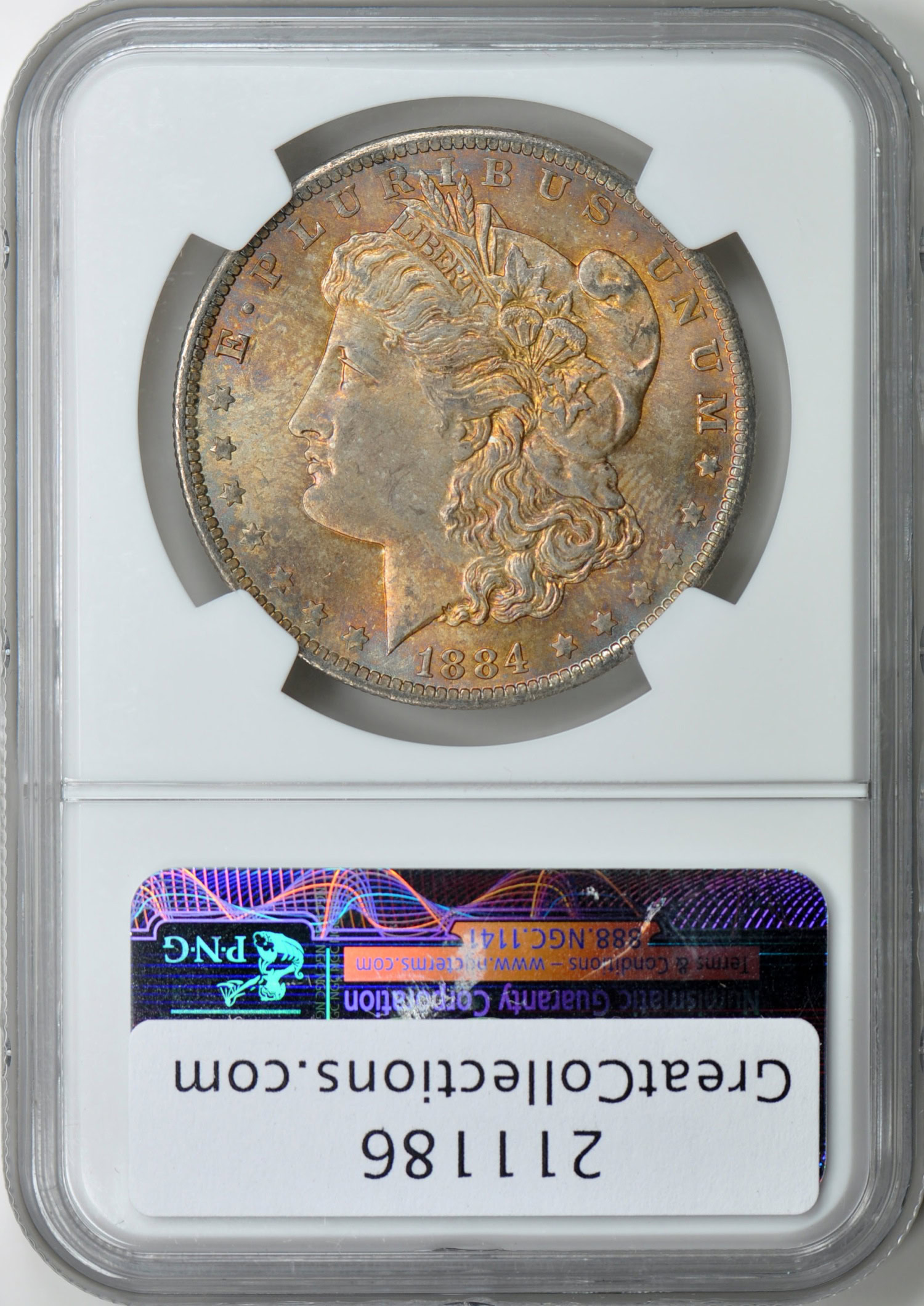 Mint Error 1884-O Morgan Silver Dollar Reverse Struck Through @ 6