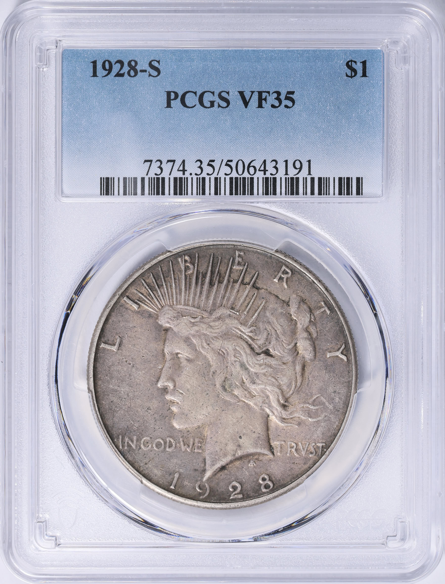 1928-S Peace Silver Dollar PCGS VF-35 (Item 2113689