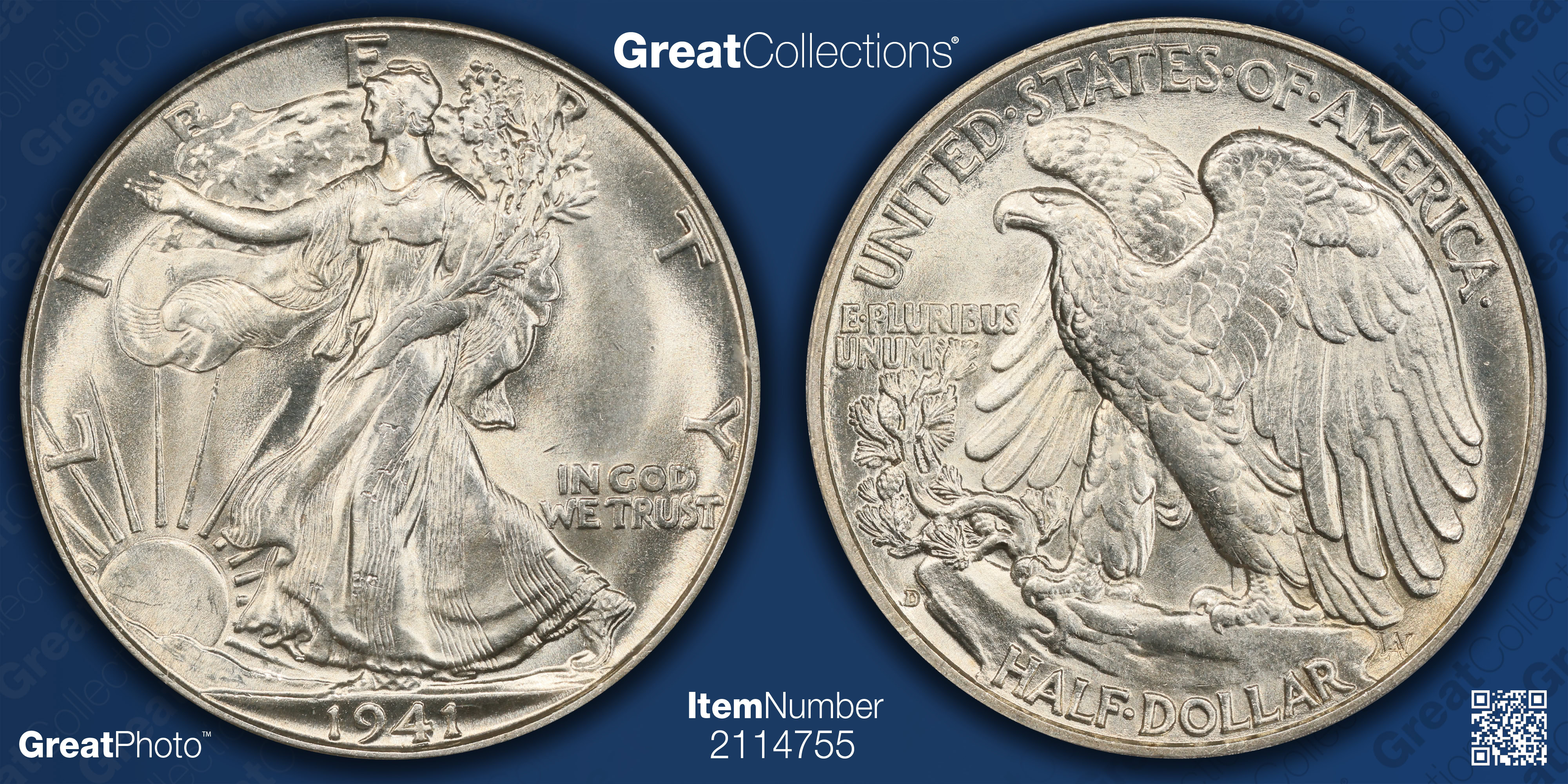1941-D Walking Liberty Half Dollar PCGS MS-64 (Item 2114755 ...