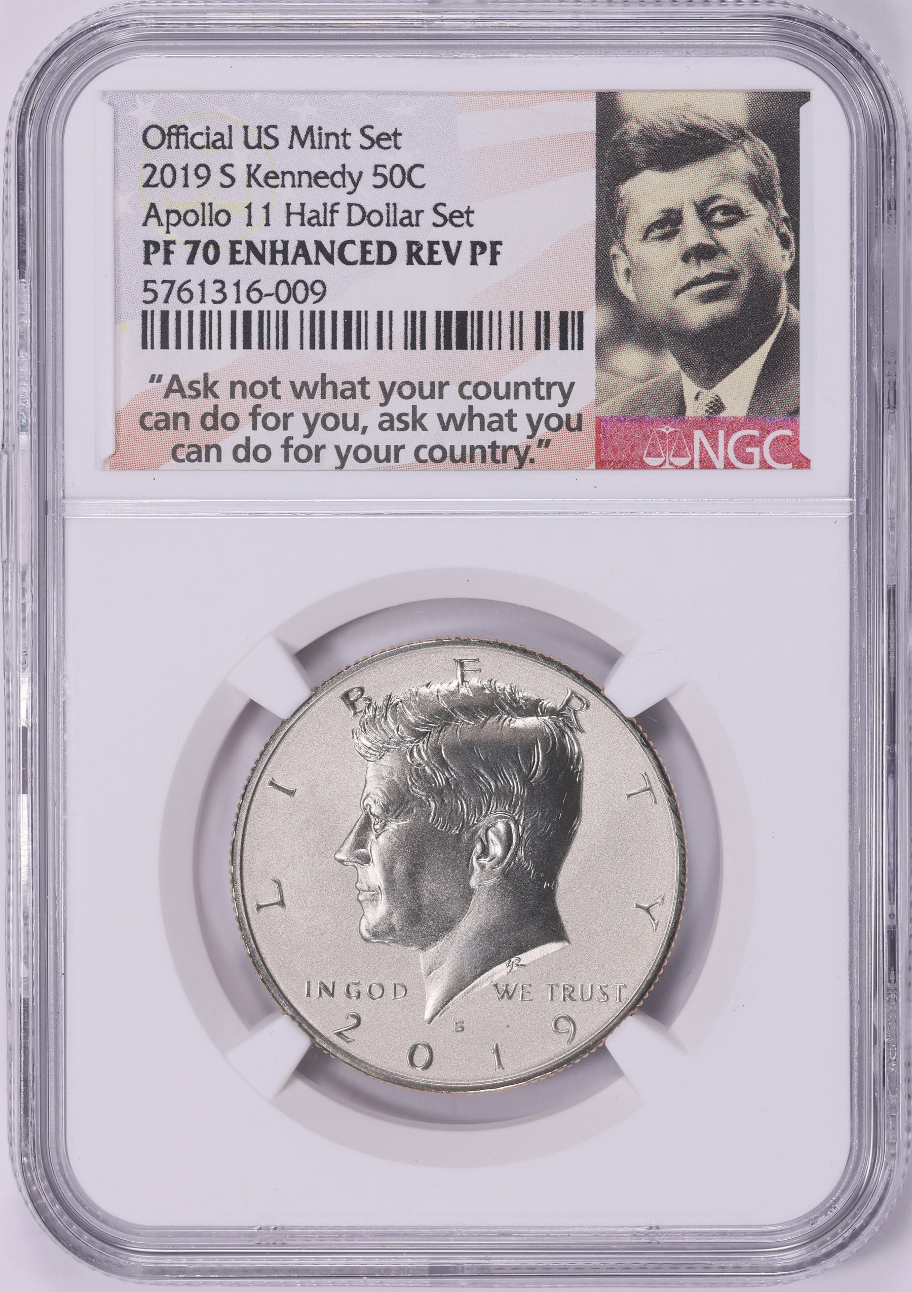 2019-S Kennedy Half Dollar Enhanced Reverse Proof NGC Proof-70 (Item ...