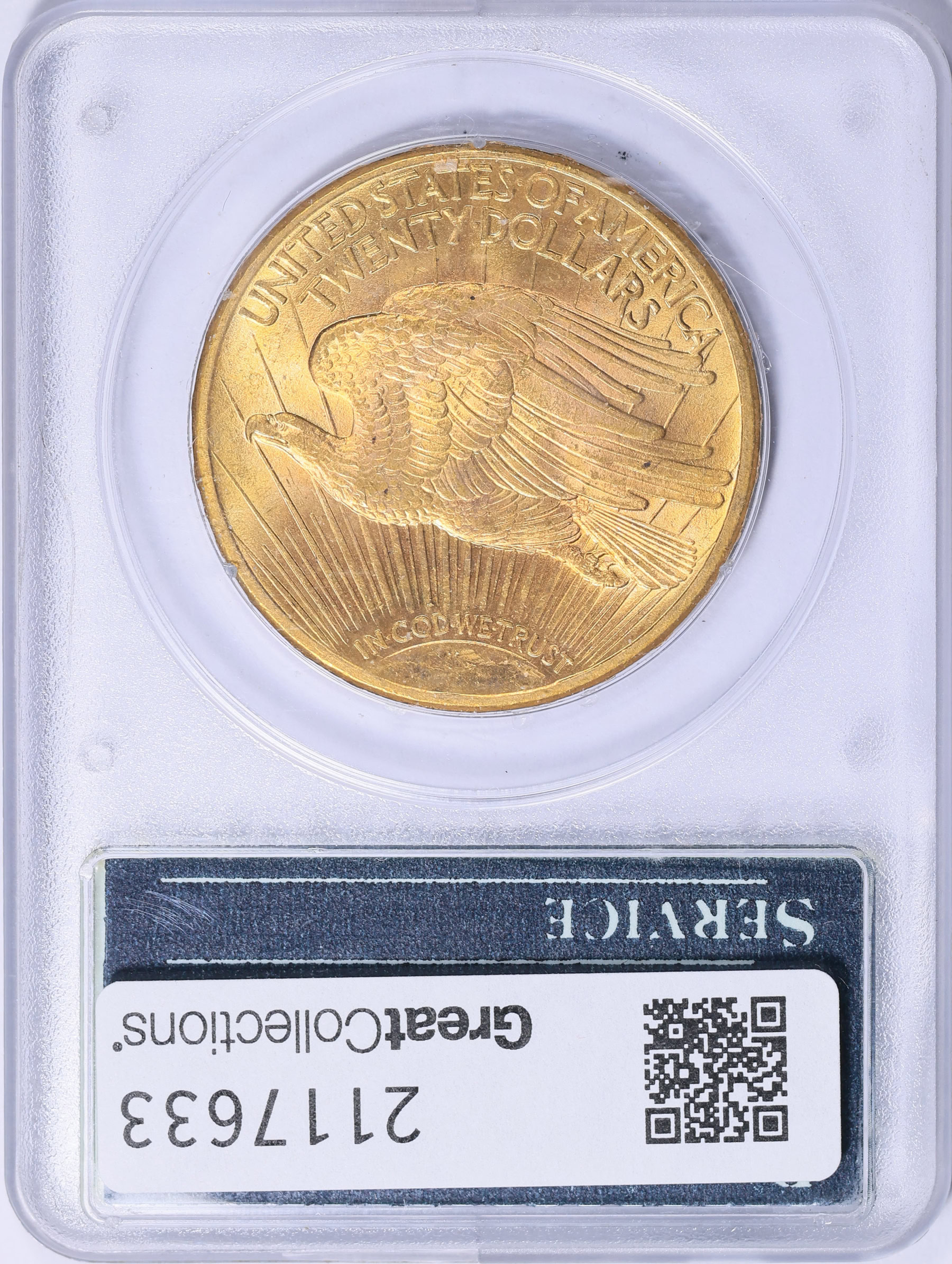1915-S Saint-Gaudens Gold Double Eagle PCGS MS-62 (CAC Green) OGH (1st ...