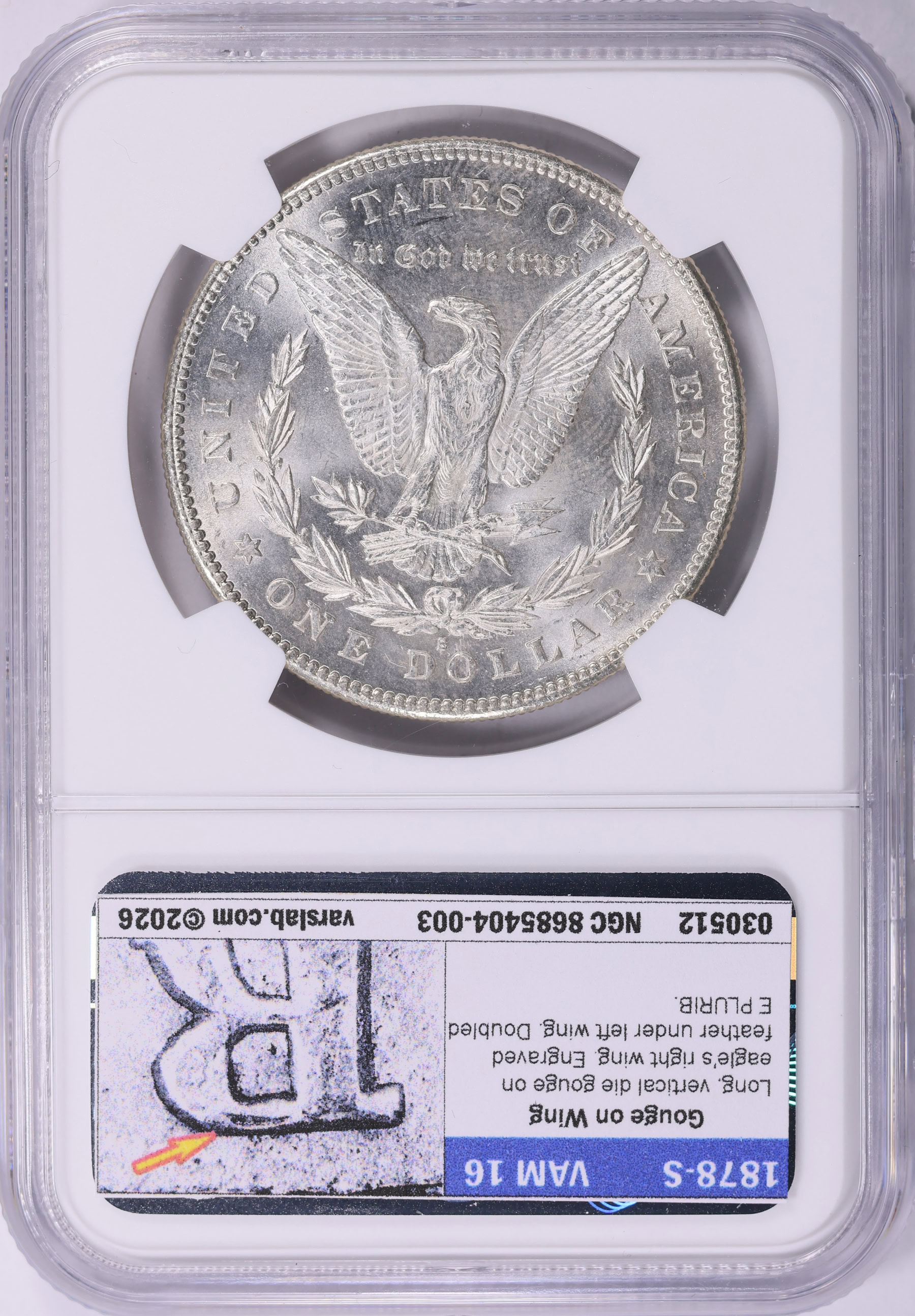 1878-S Morgan Silver Dollar NGC MS-62 (VSS VAM-16) (Item 2117706