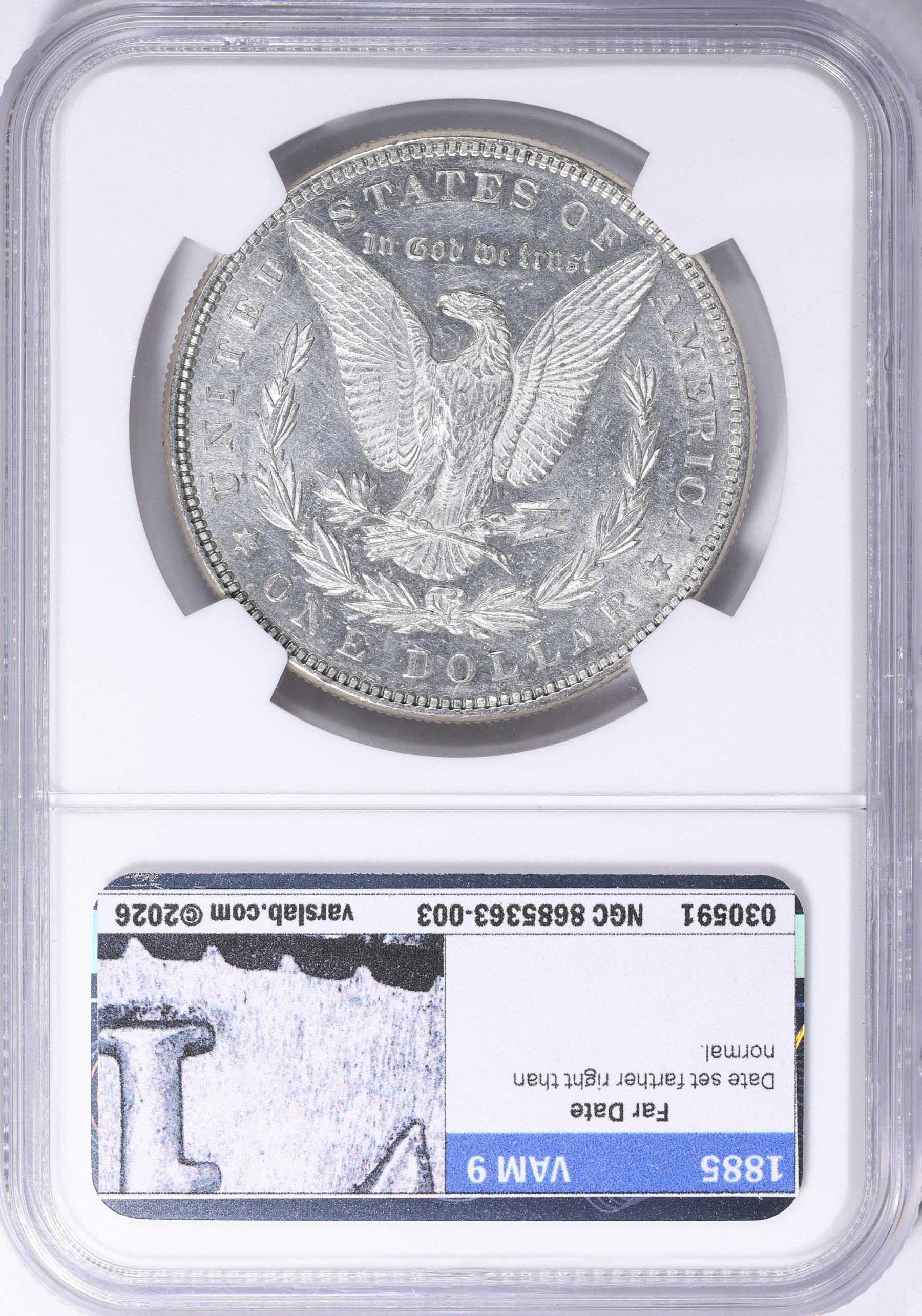 1885 Morgan Silver Dollar NGC AU-58 (VSS VAM-9) (Item 2117771