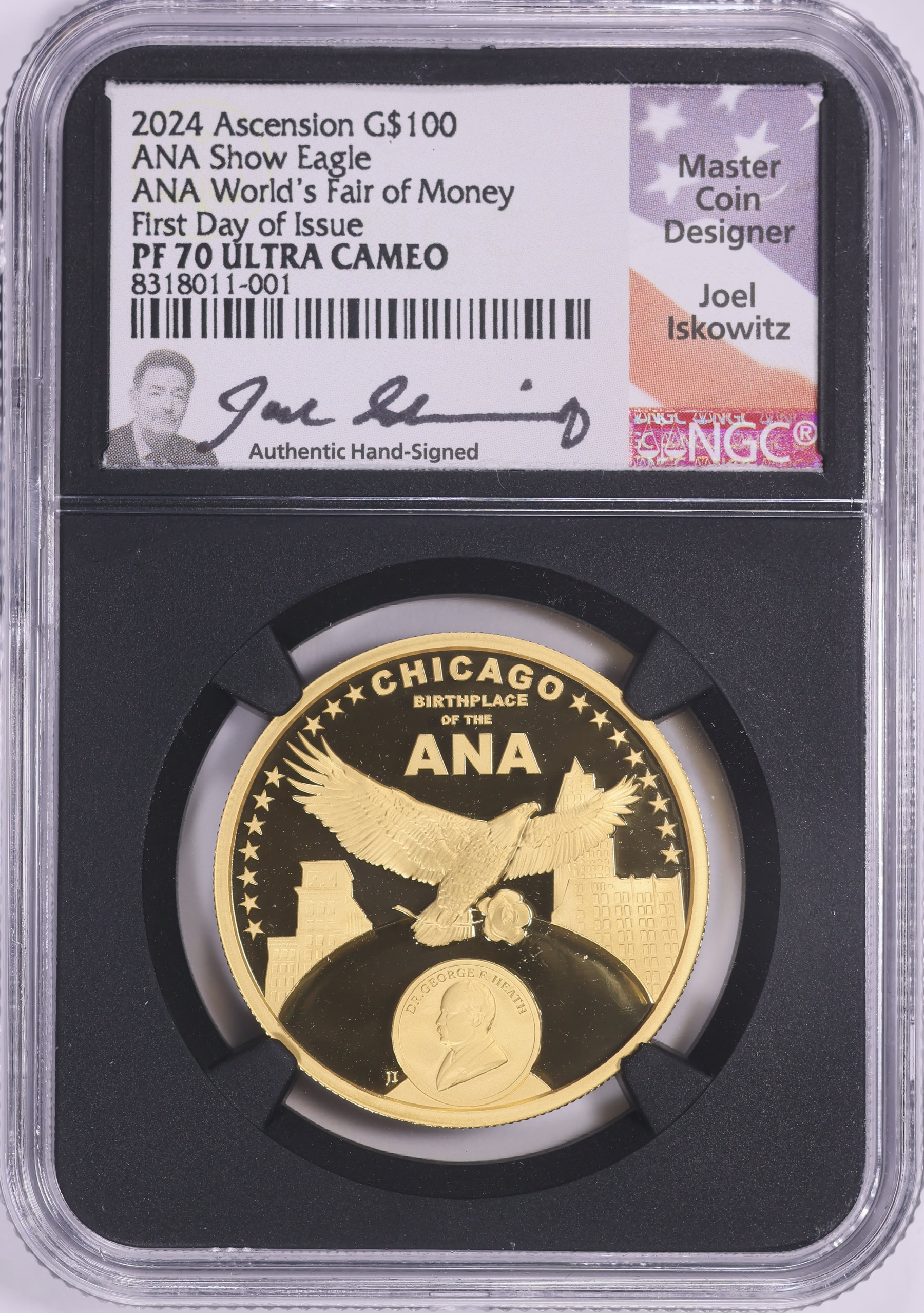 Ascension Island 2024 Gold $100 ANA Show Eagle ANA World's Fair of ...